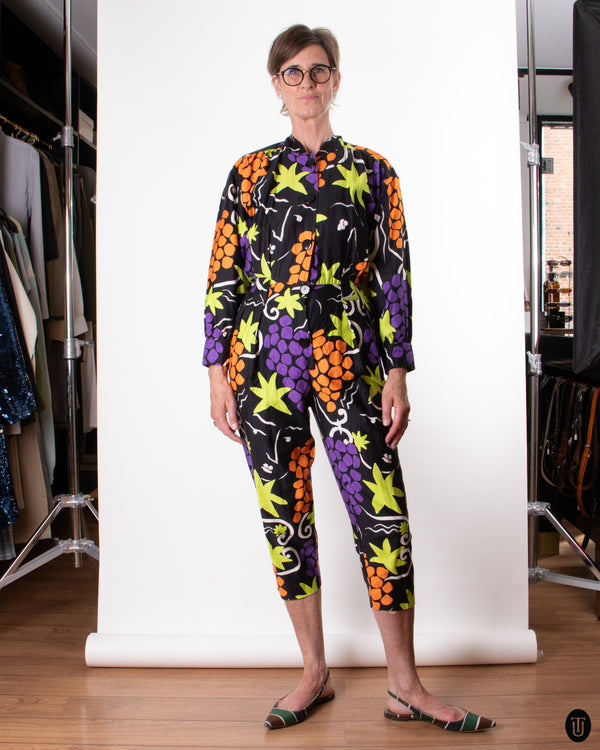 80's Yves Saint Laurent Cotton Jumpsuit M