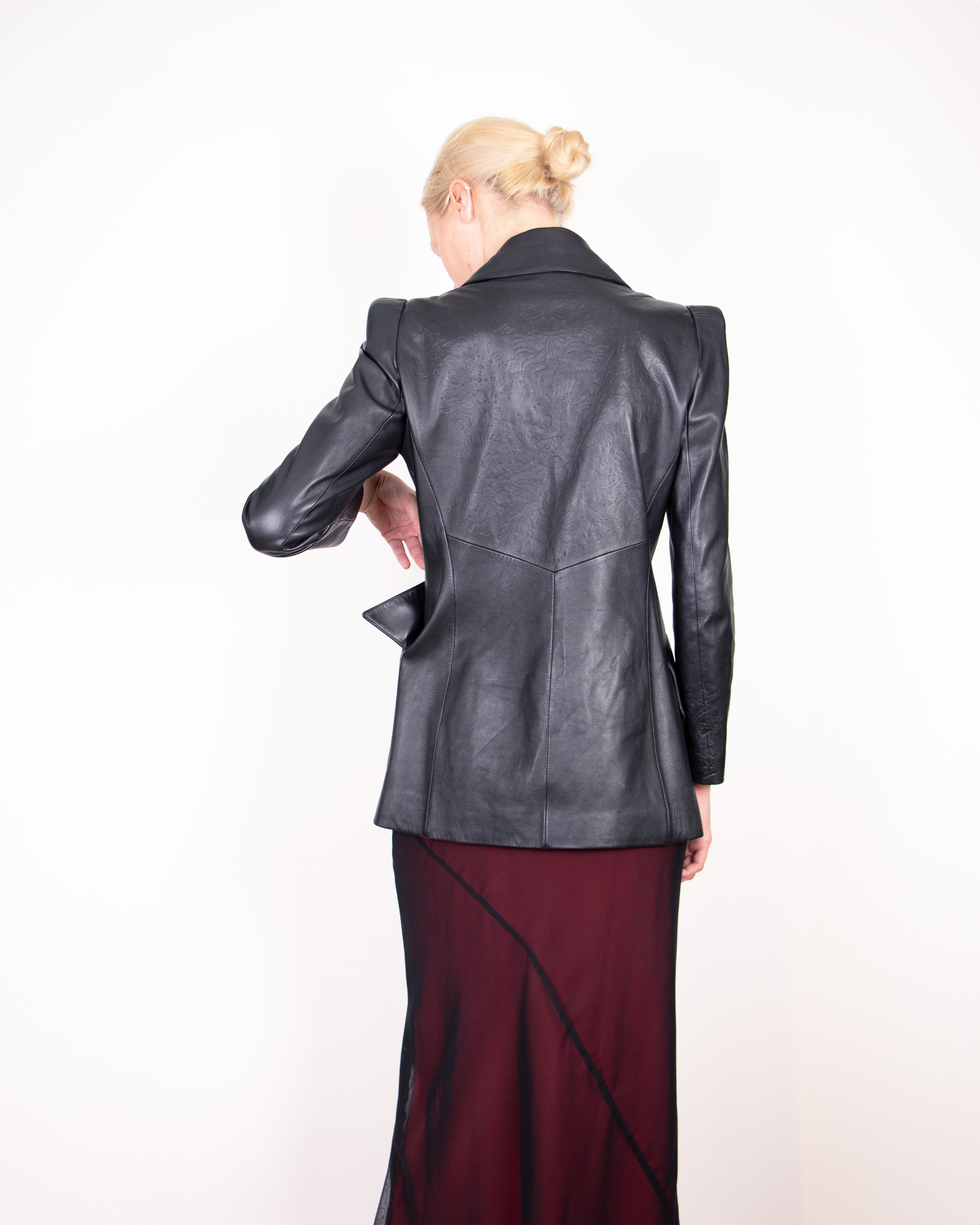 【美品】Christian Lacroix ジャケット　ブラック　ベロア ウールアンゴラベロア ショートステンカラーコート(51553160