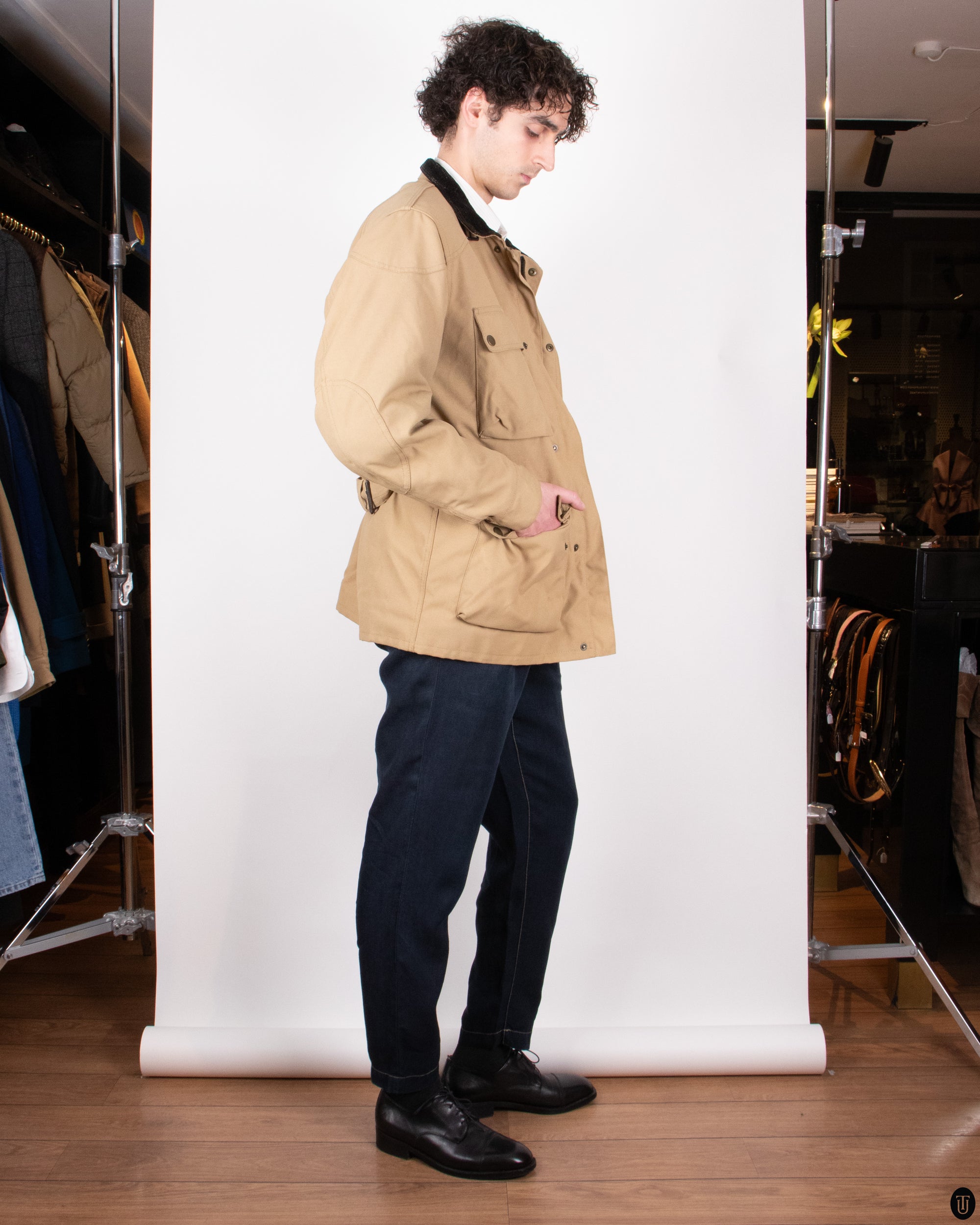 90s Belstaff Canvas Moto Jacket L