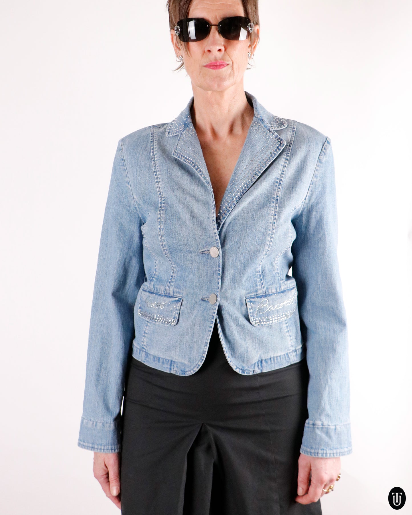00's Roccobarocco Fitted Denim Jacket M
