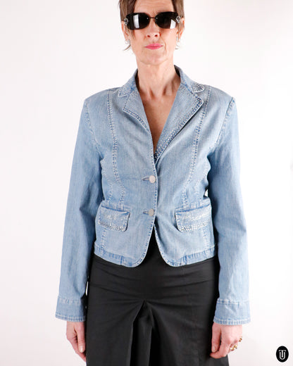00's Roccobarocco Fitted Denim Jacket M