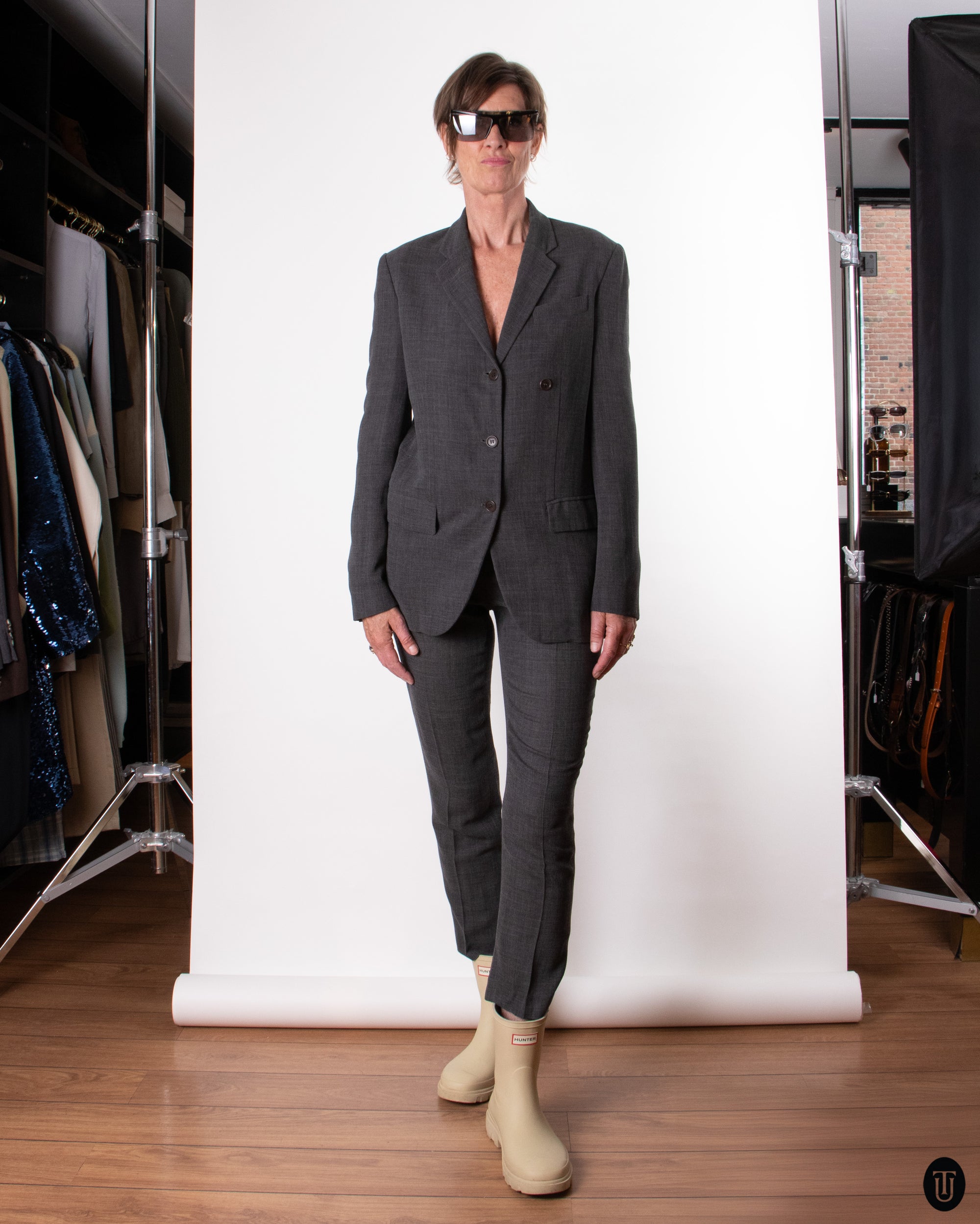 1990's Helmut Lang Charcoal Suit S