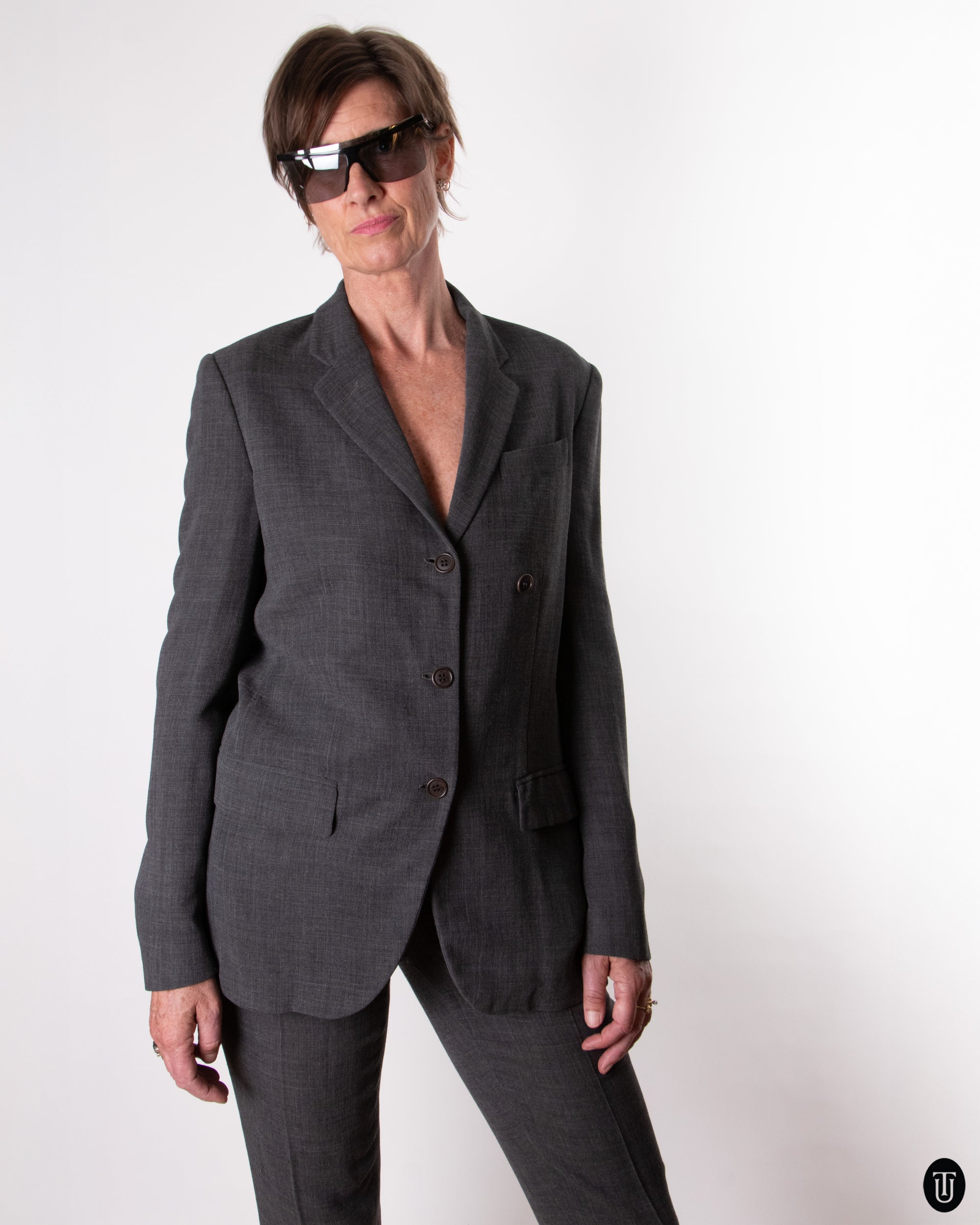 1990's Helmut Lang Charcoal Suit S