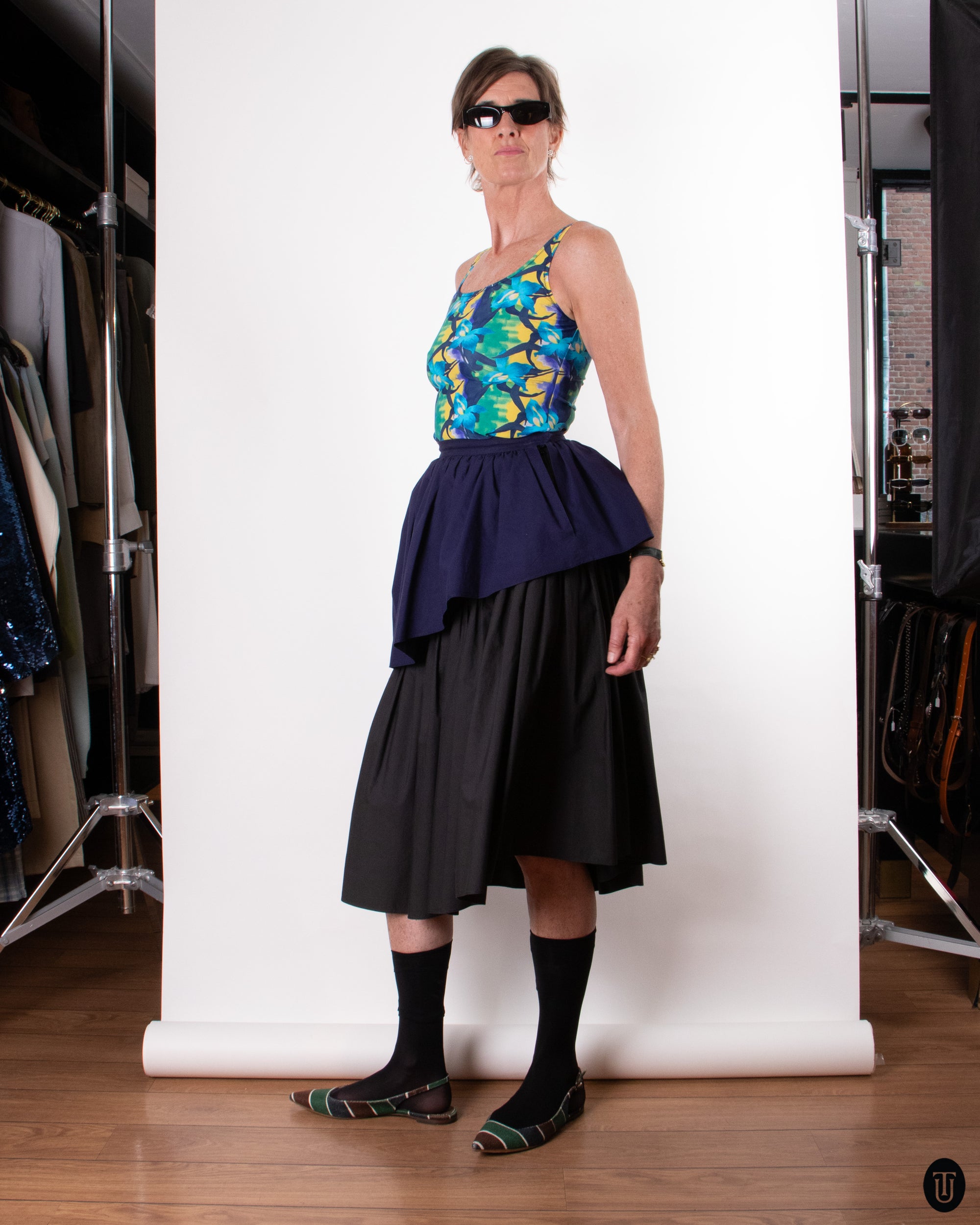 80's Yves Saint Laurent Tiered Cotton Skirt XS