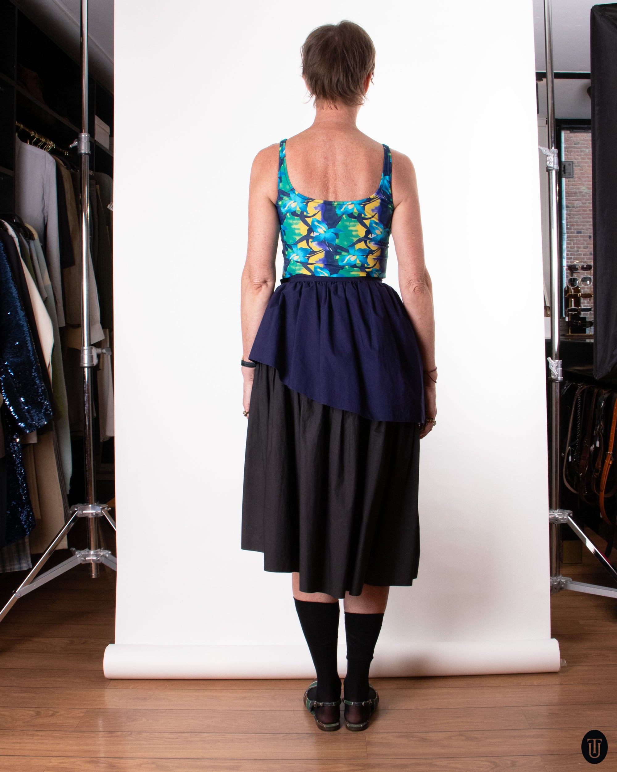 80's Yves Saint Laurent Tiered Cotton Skirt XS