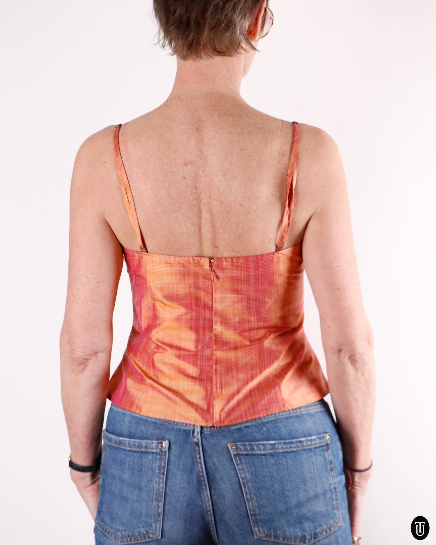 00's Sportmax Iridescent Silk Pleated Camisole