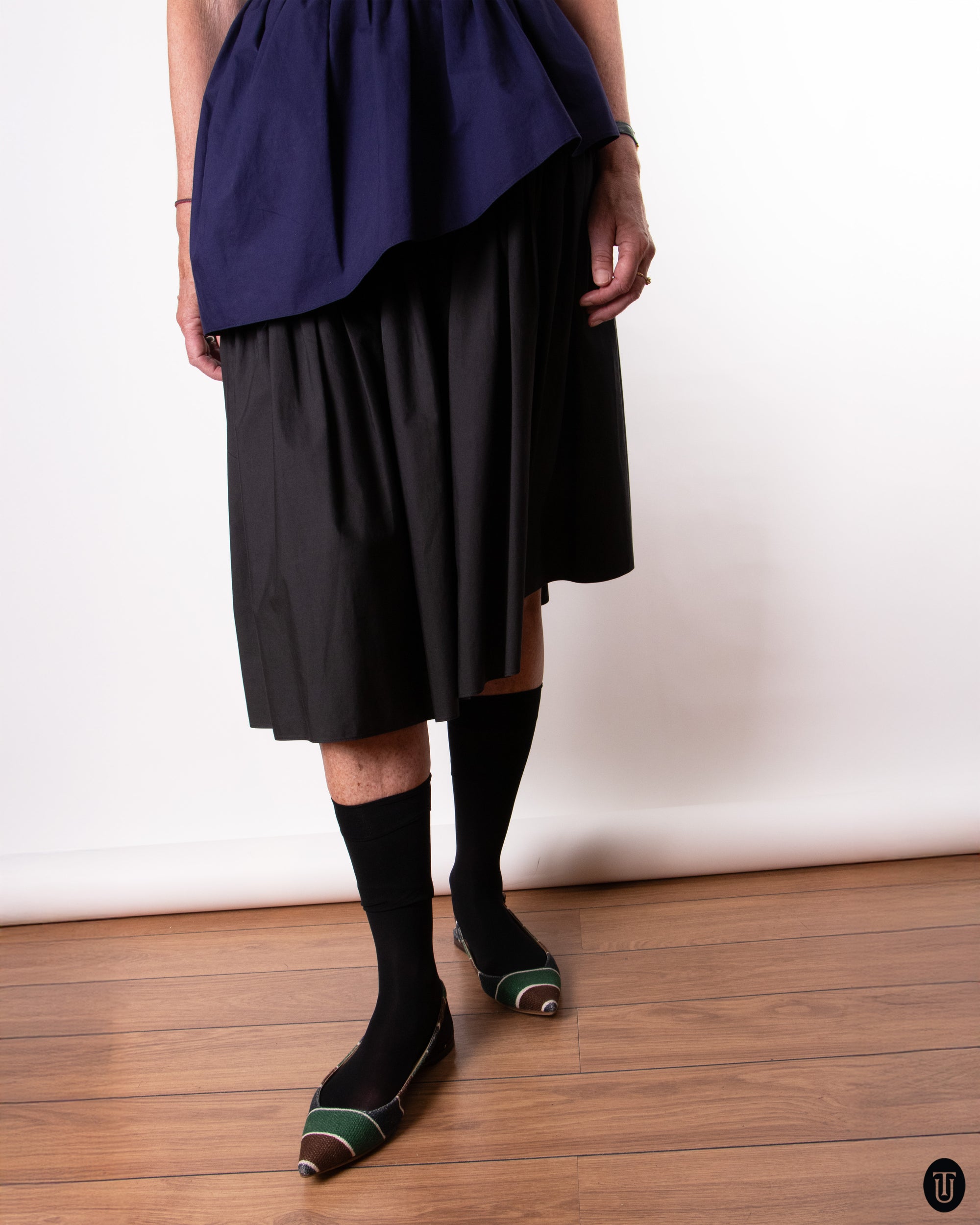 80's Yves Saint Laurent Tiered Cotton Skirt XS
