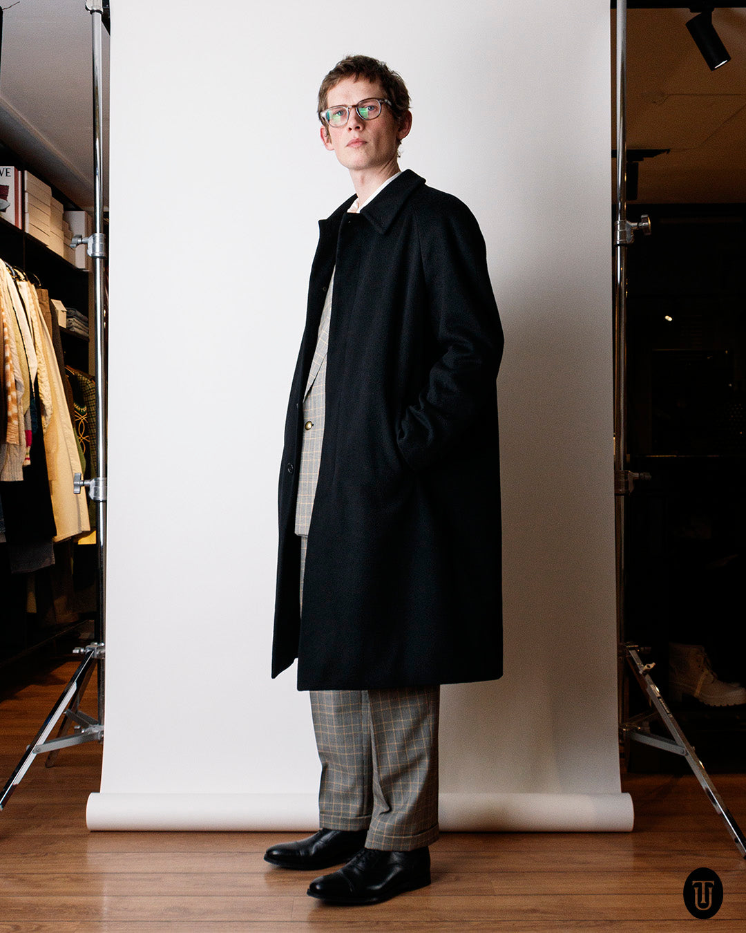 1990s Giorgio Armani Black Wool Coat M