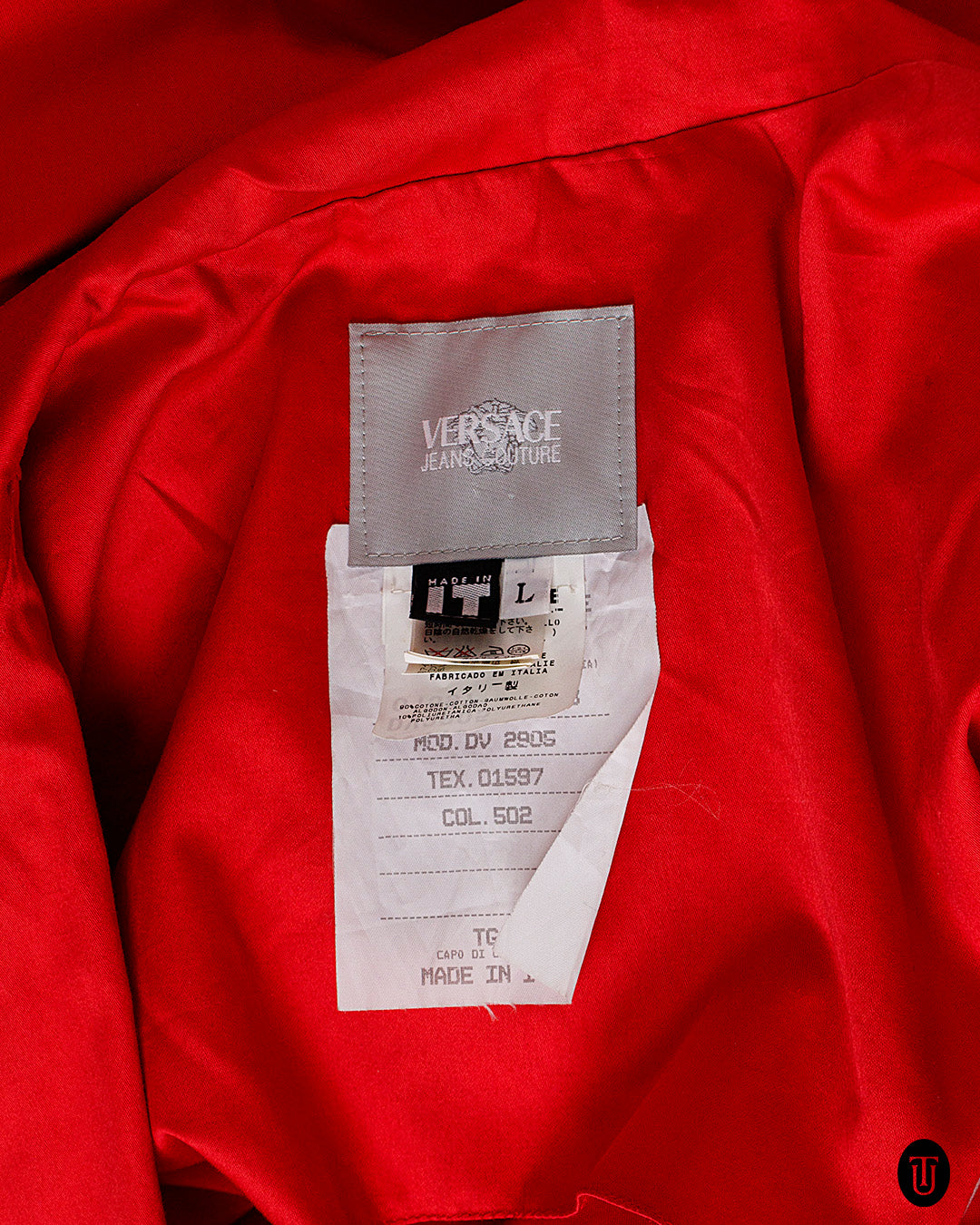 1990s Versace Jeans Couture Red Coat M