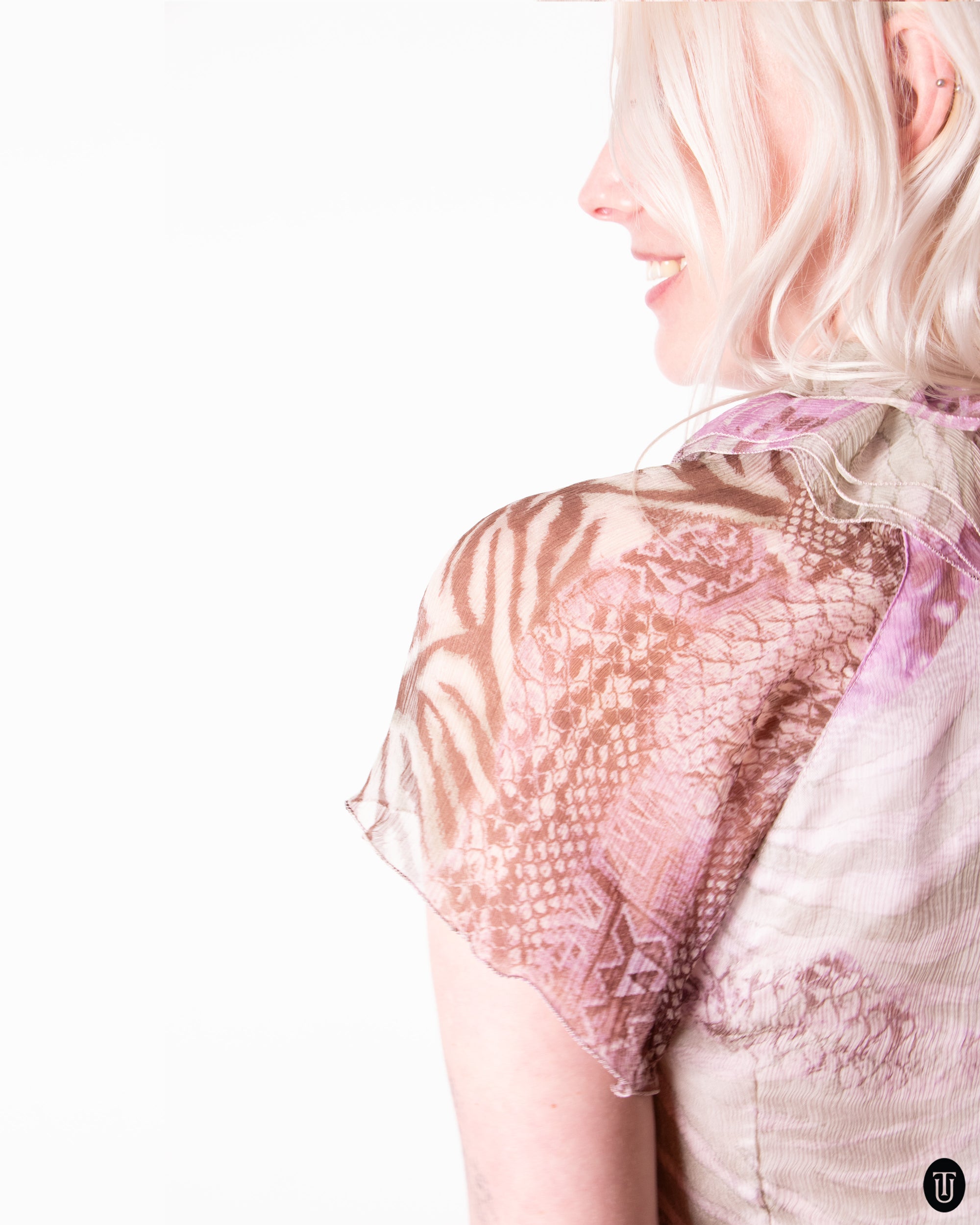 80's Silk Organza Two Piece M
