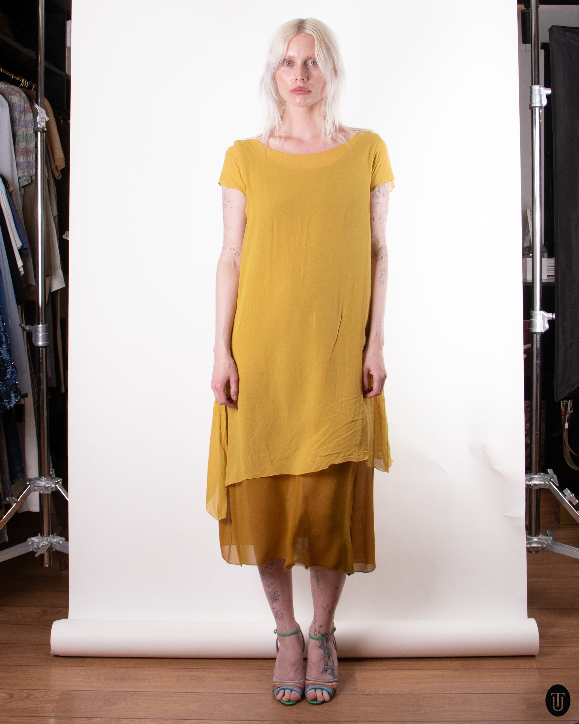 90's Stefania Lourdon Silk Dress M