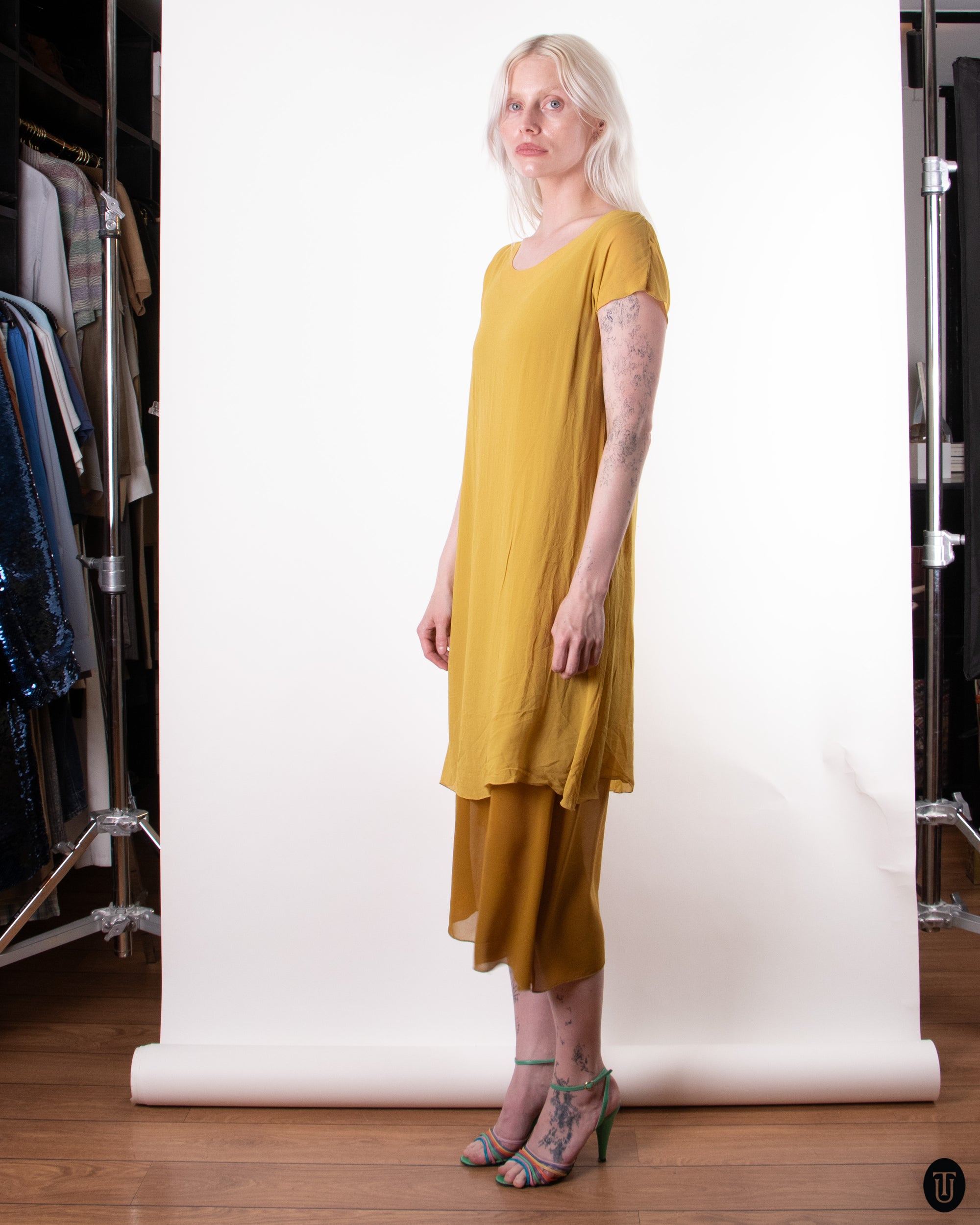 90's Stefania Lourdon Silk Dress M