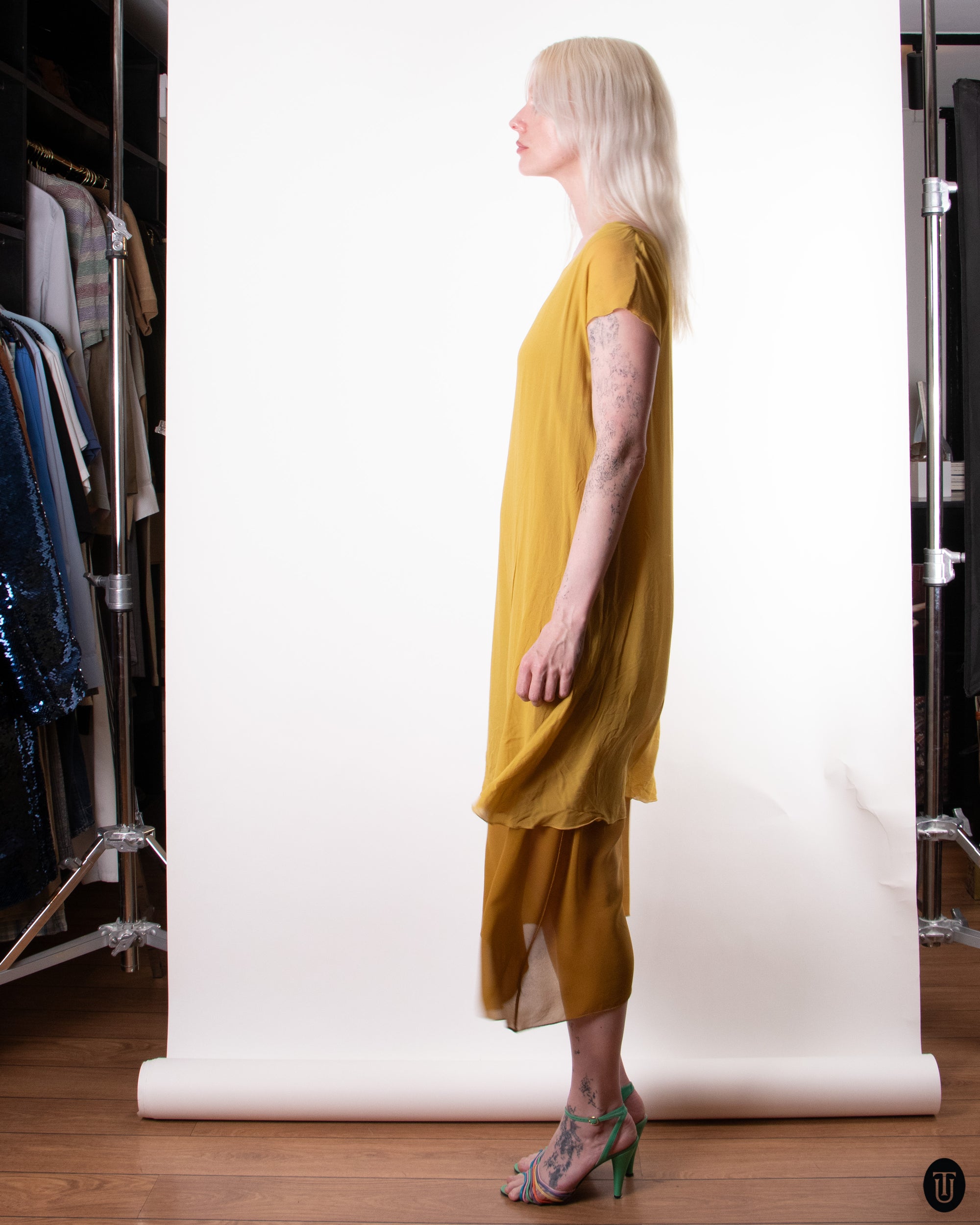 90's Stefania Lourdon Silk Dress M