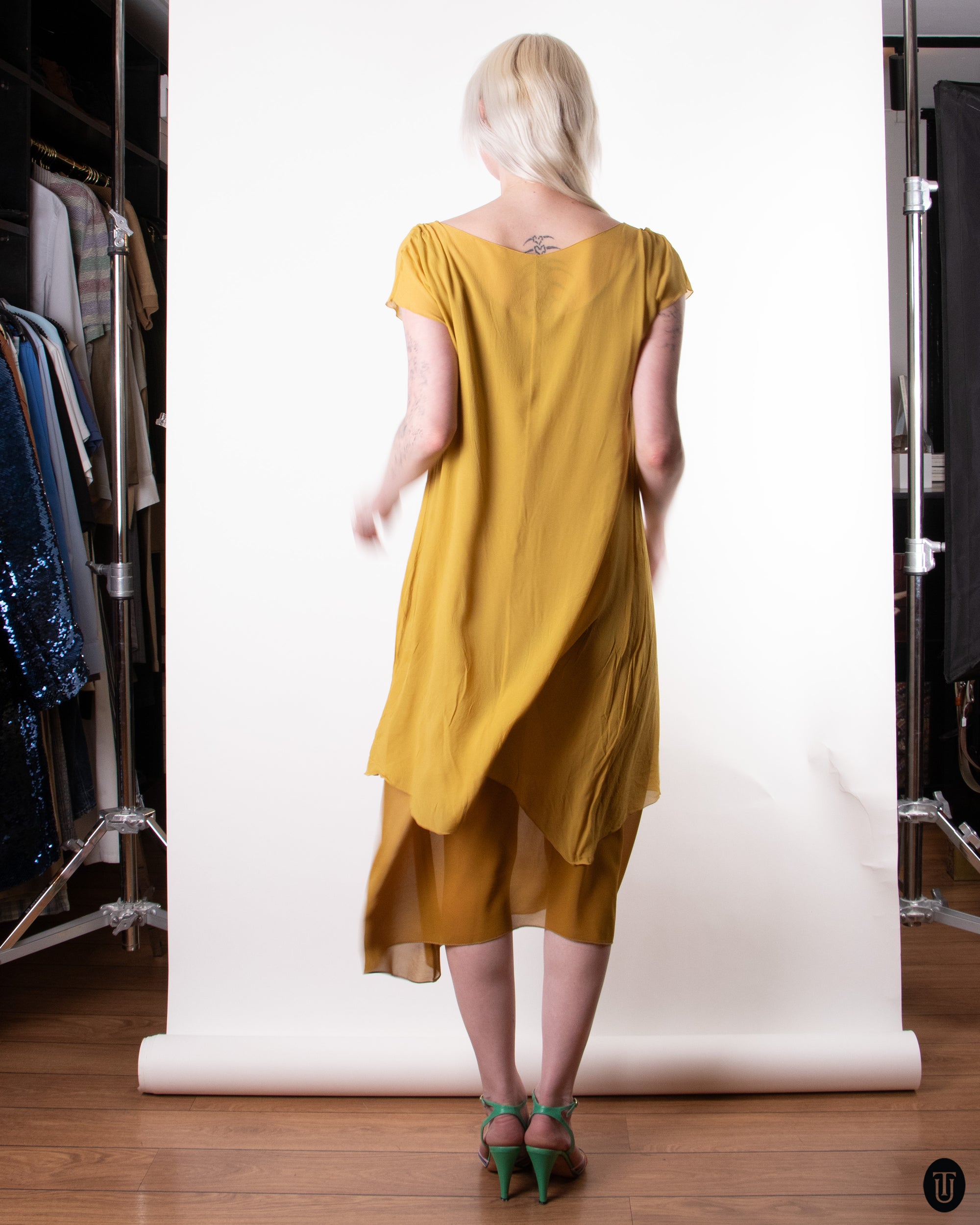 90's Stefania Lourdon Silk Dress M