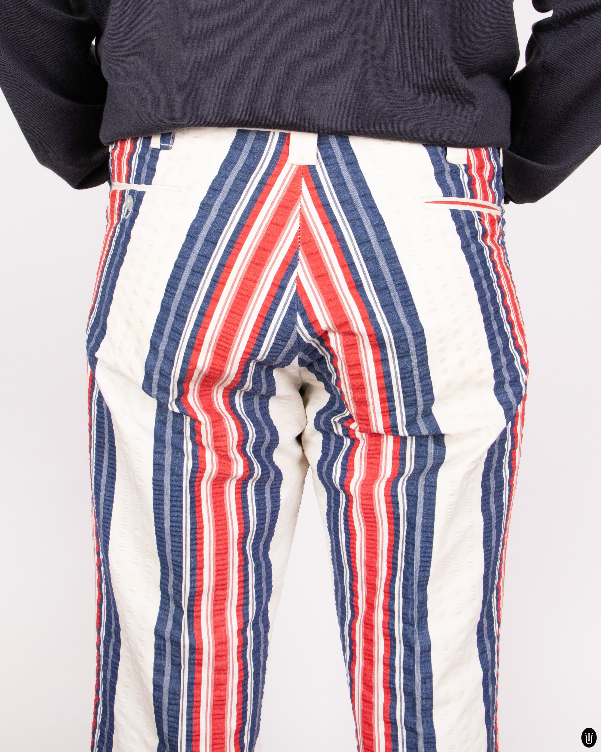 70s Farah Seersucker Flared Pants M