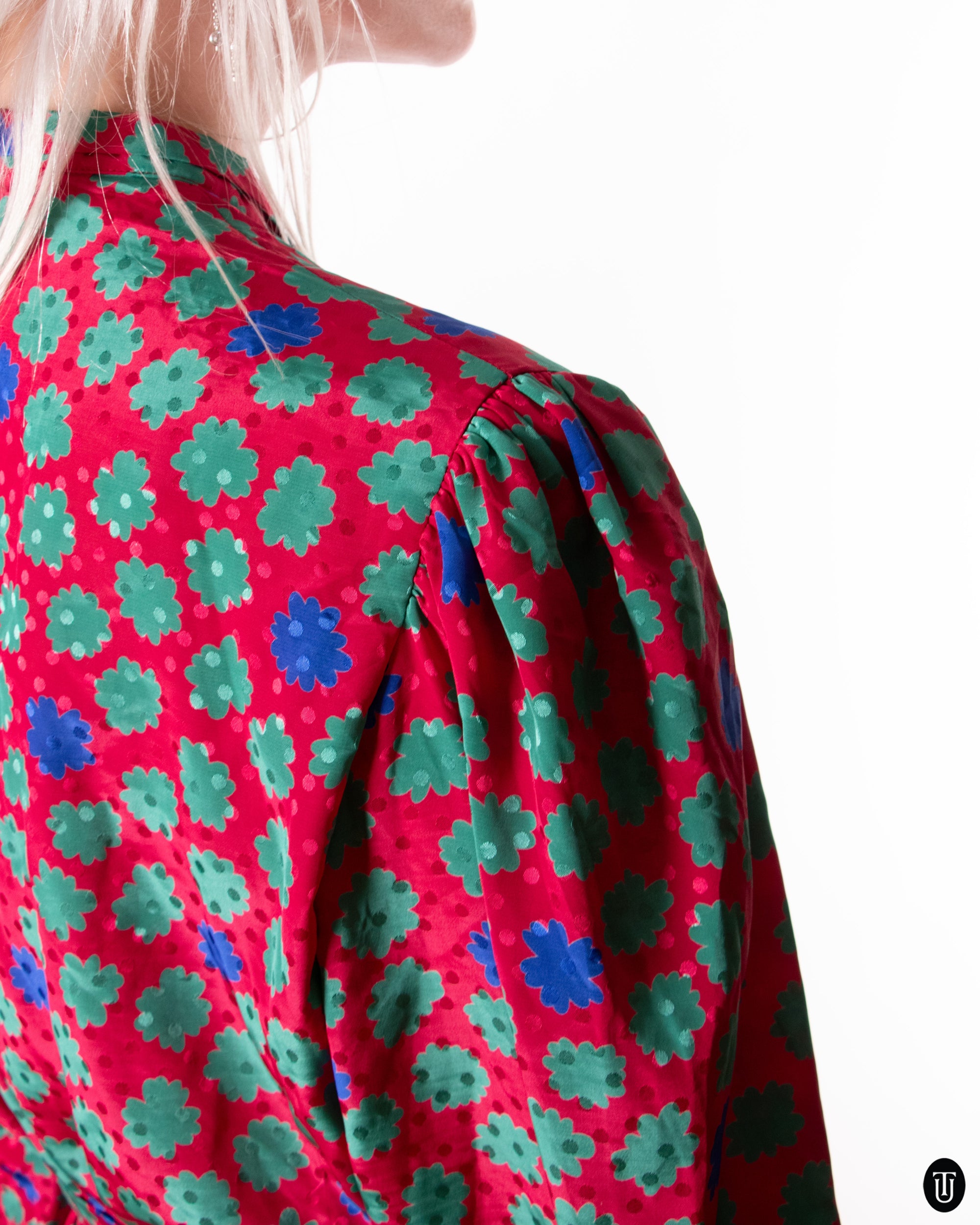70's Pierre Balmain Ruffle Dress M