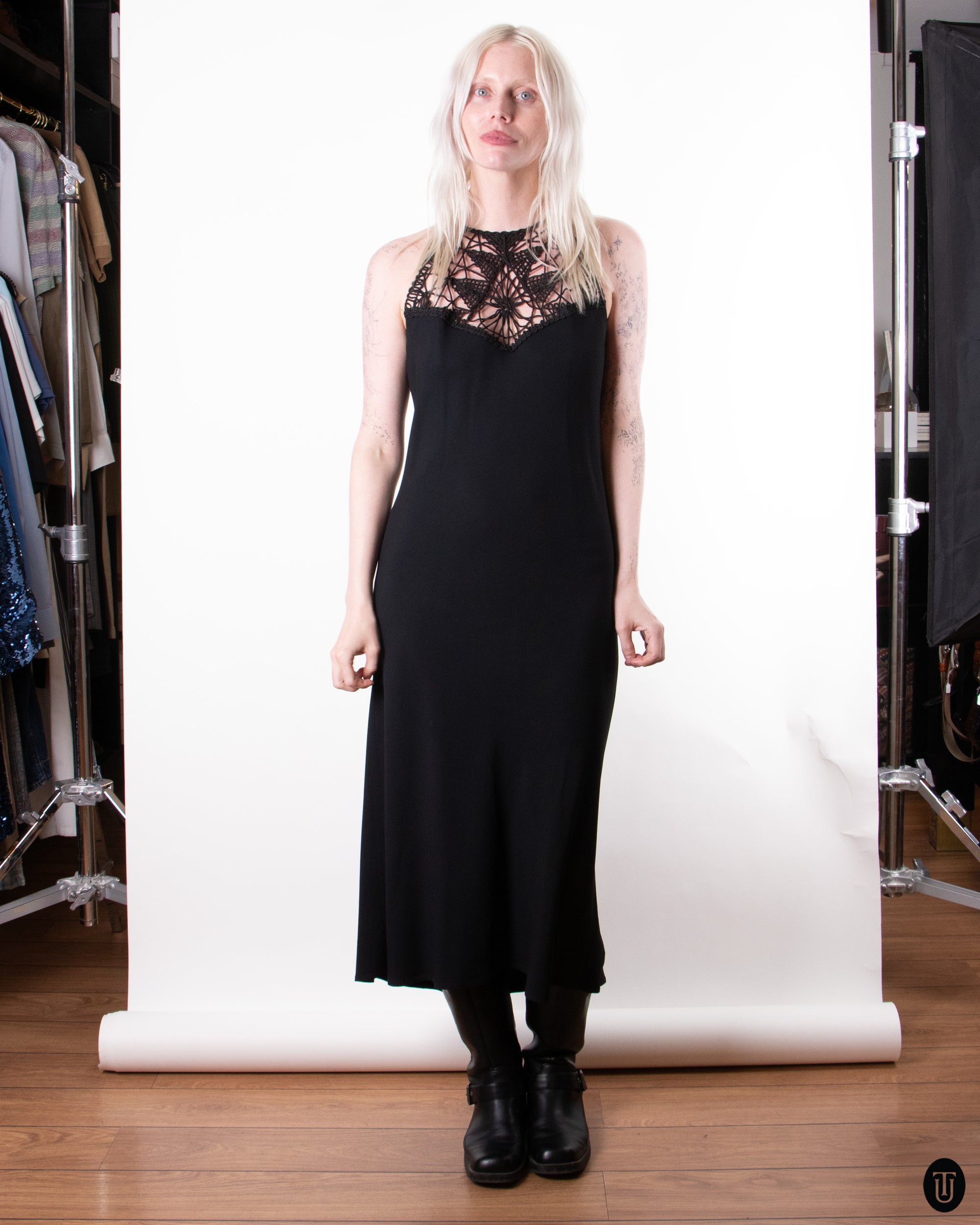 90's Marella Black Midi Dress M