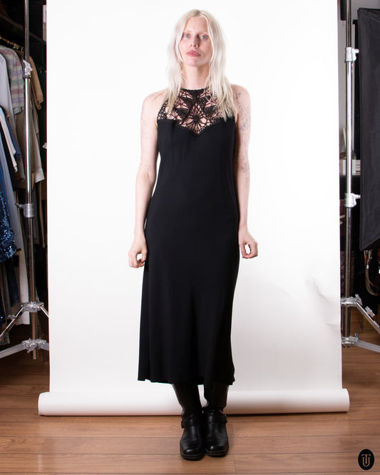 90's Marella Black Midi Dress M