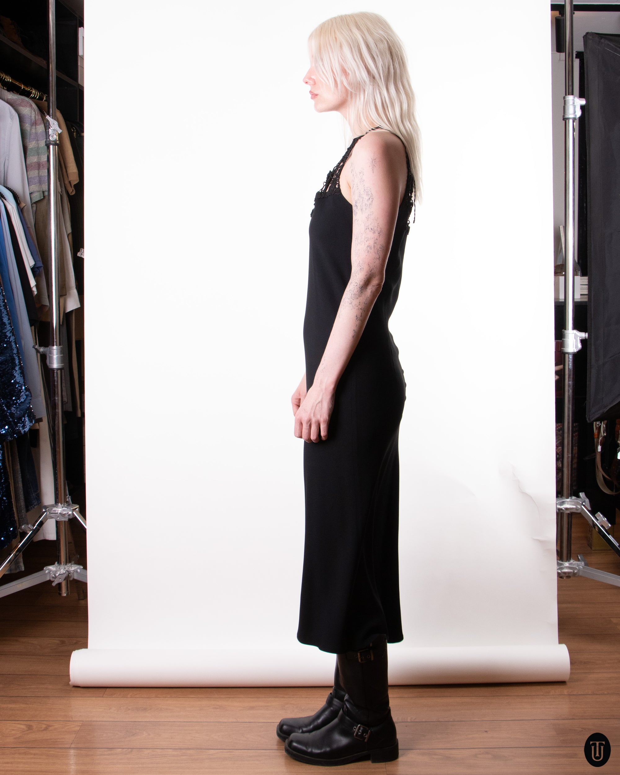 90's Marella Black Midi Dress M
