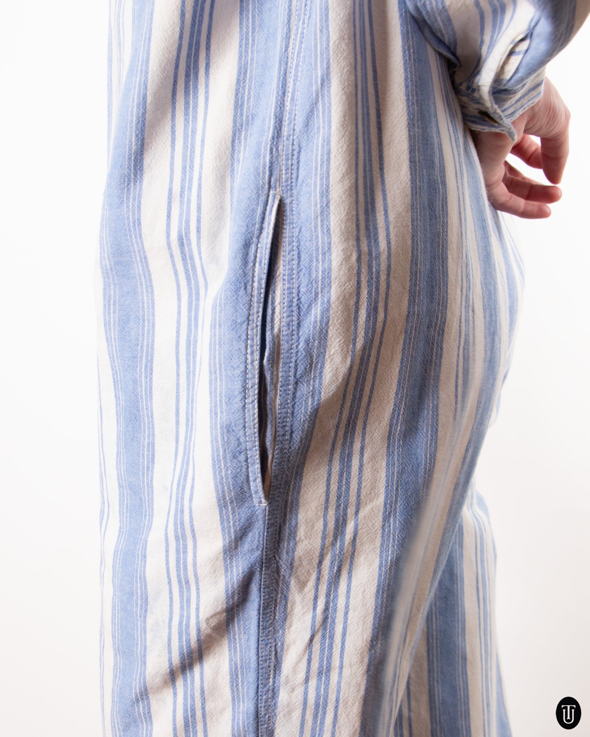 80's Ferretti Jeans Cotton Striped Jumpsuit M