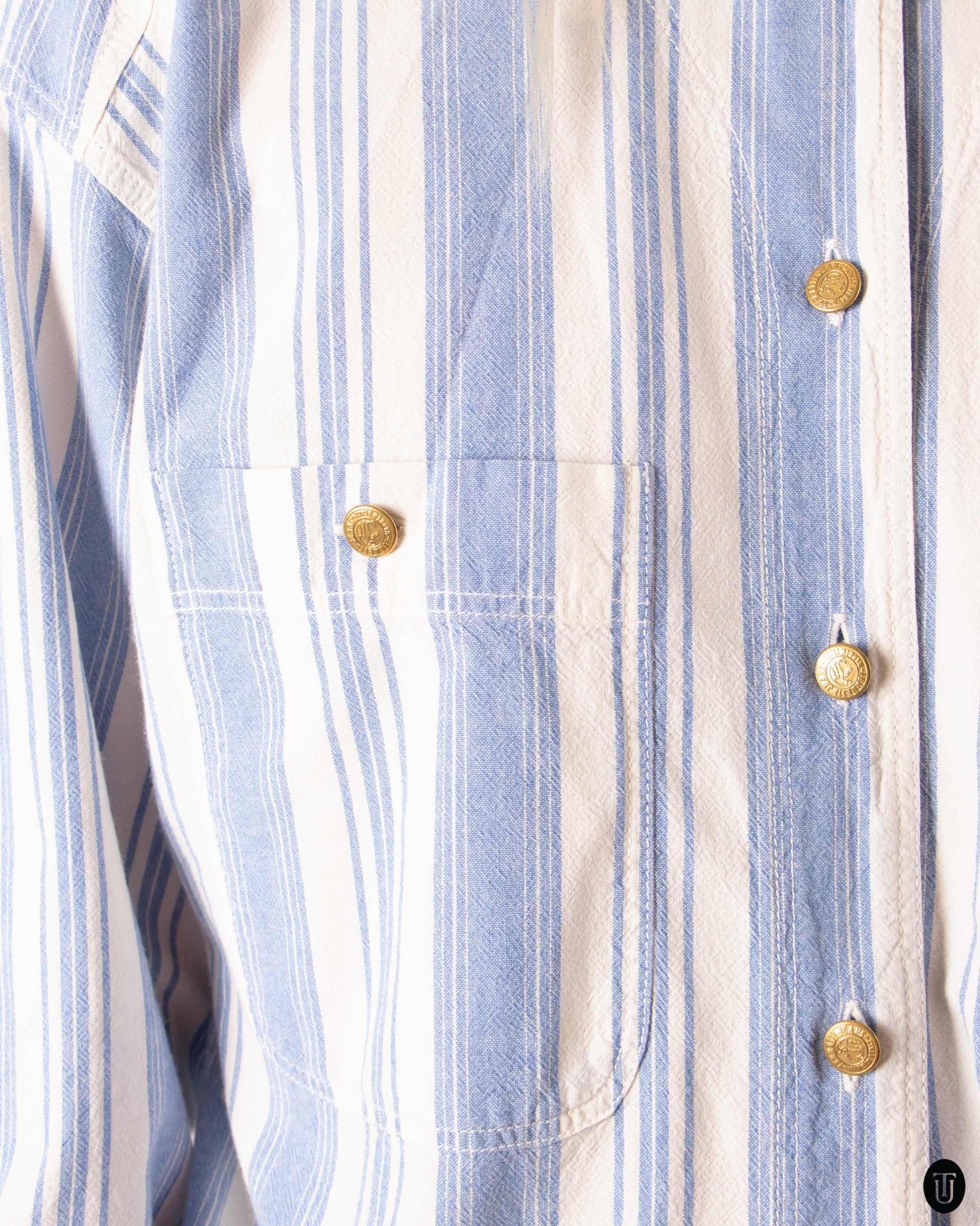 80's Ferretti Jeans Cotton Striped Jumpsuit M