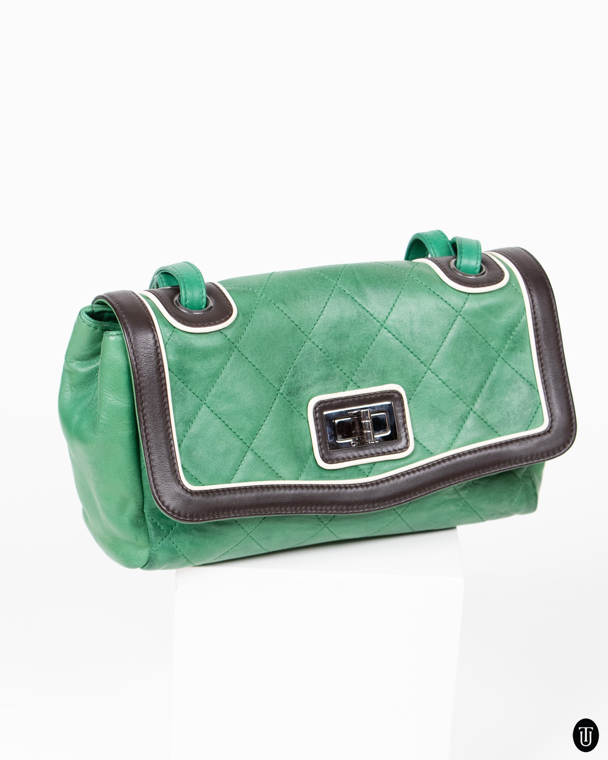 00's Chanel Bag In Green and Black