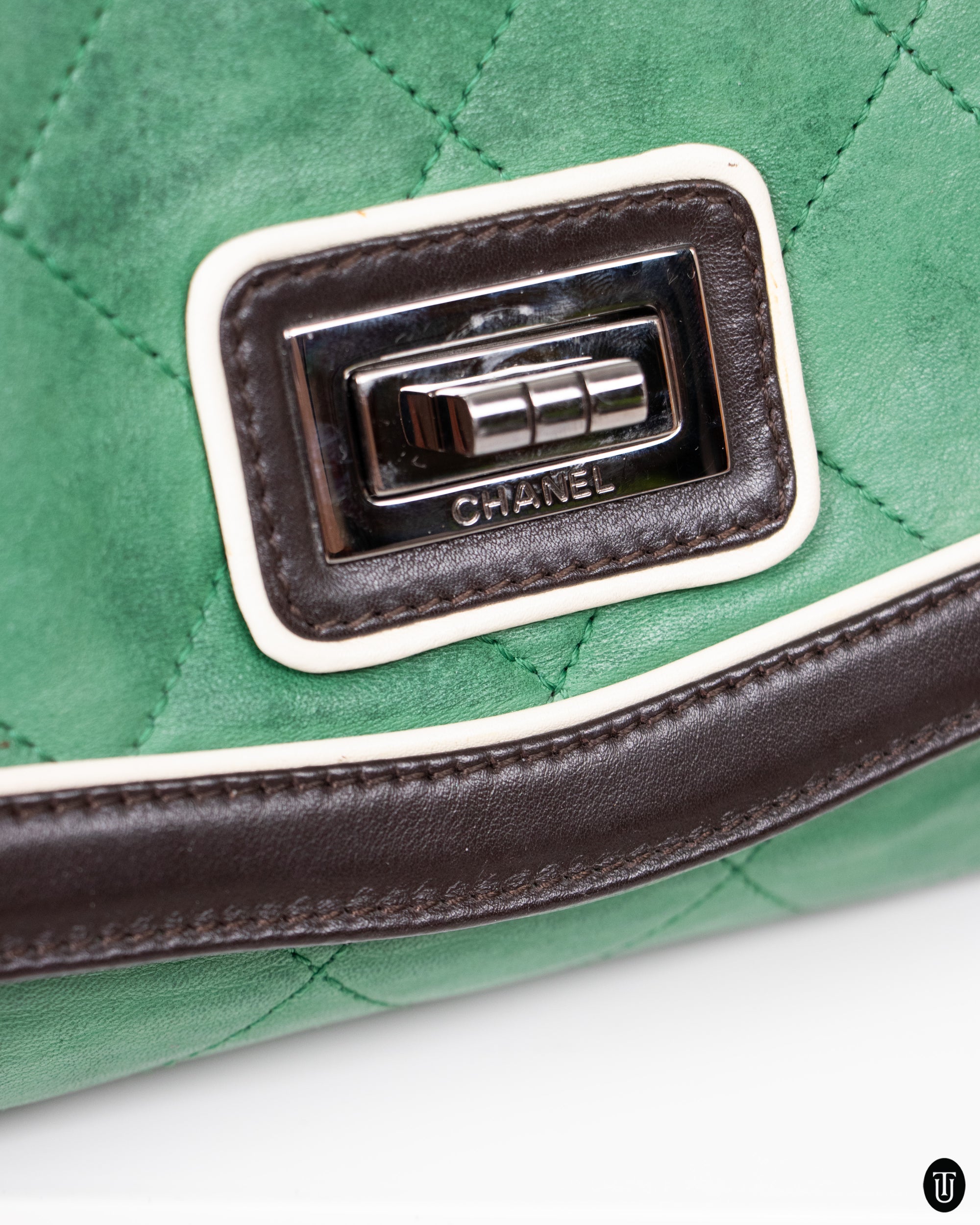 00's Chanel Bag In Green and Black