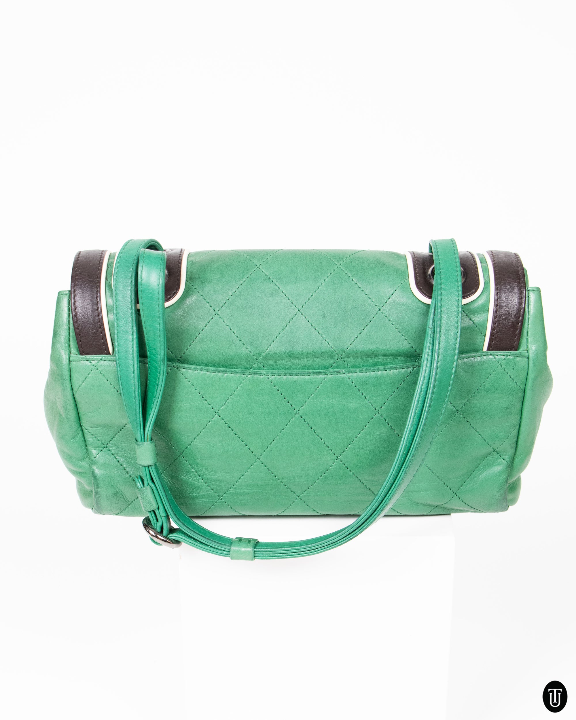 00's Chanel Bag In Green and Black