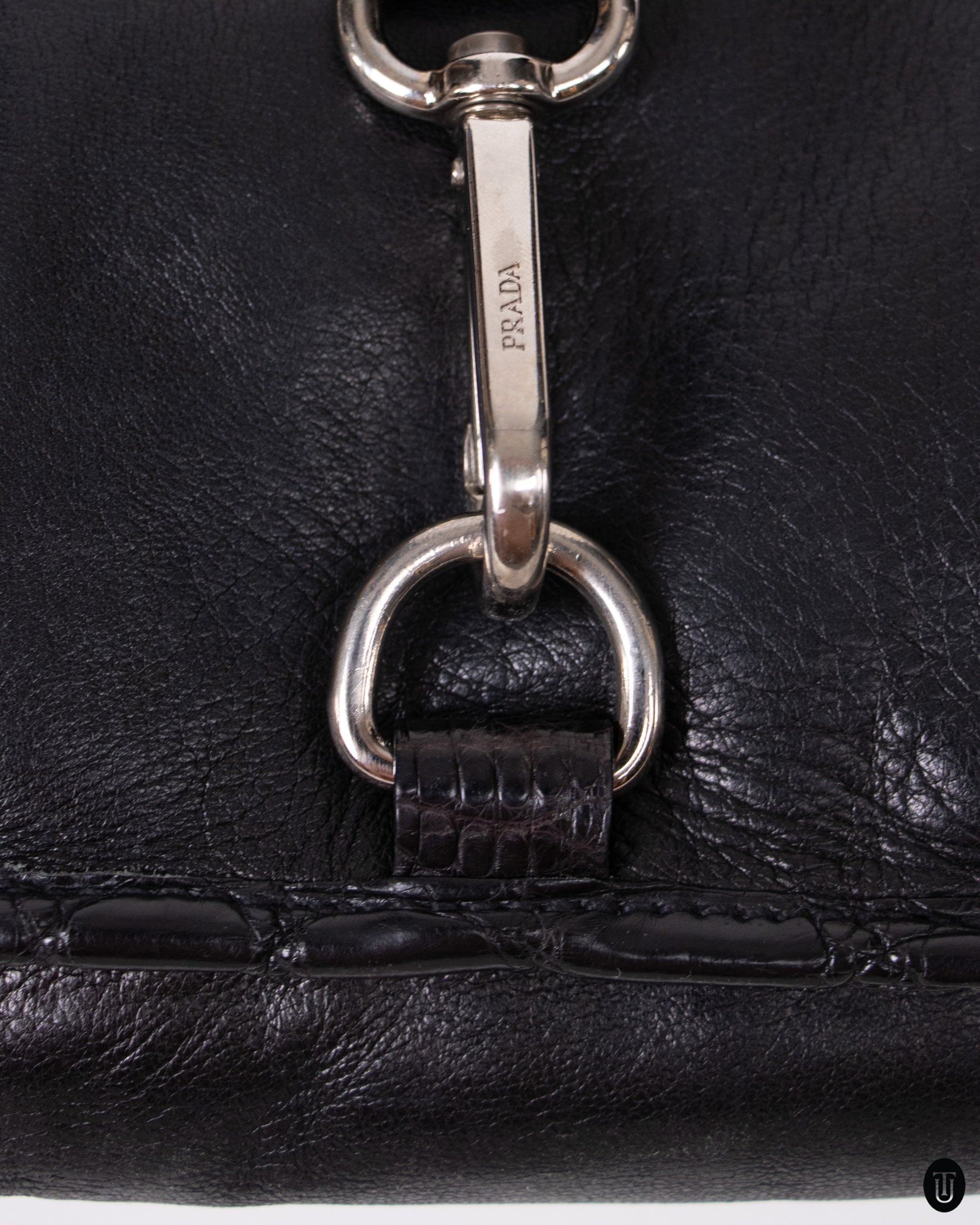 90's Prada Nappa & Croco Leather Bag