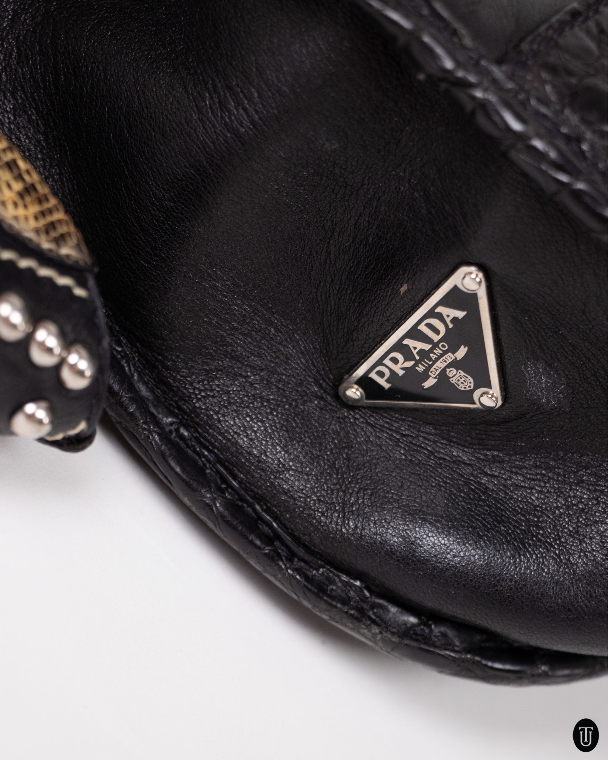 90's Prada Nappa & Croco Leather Bag