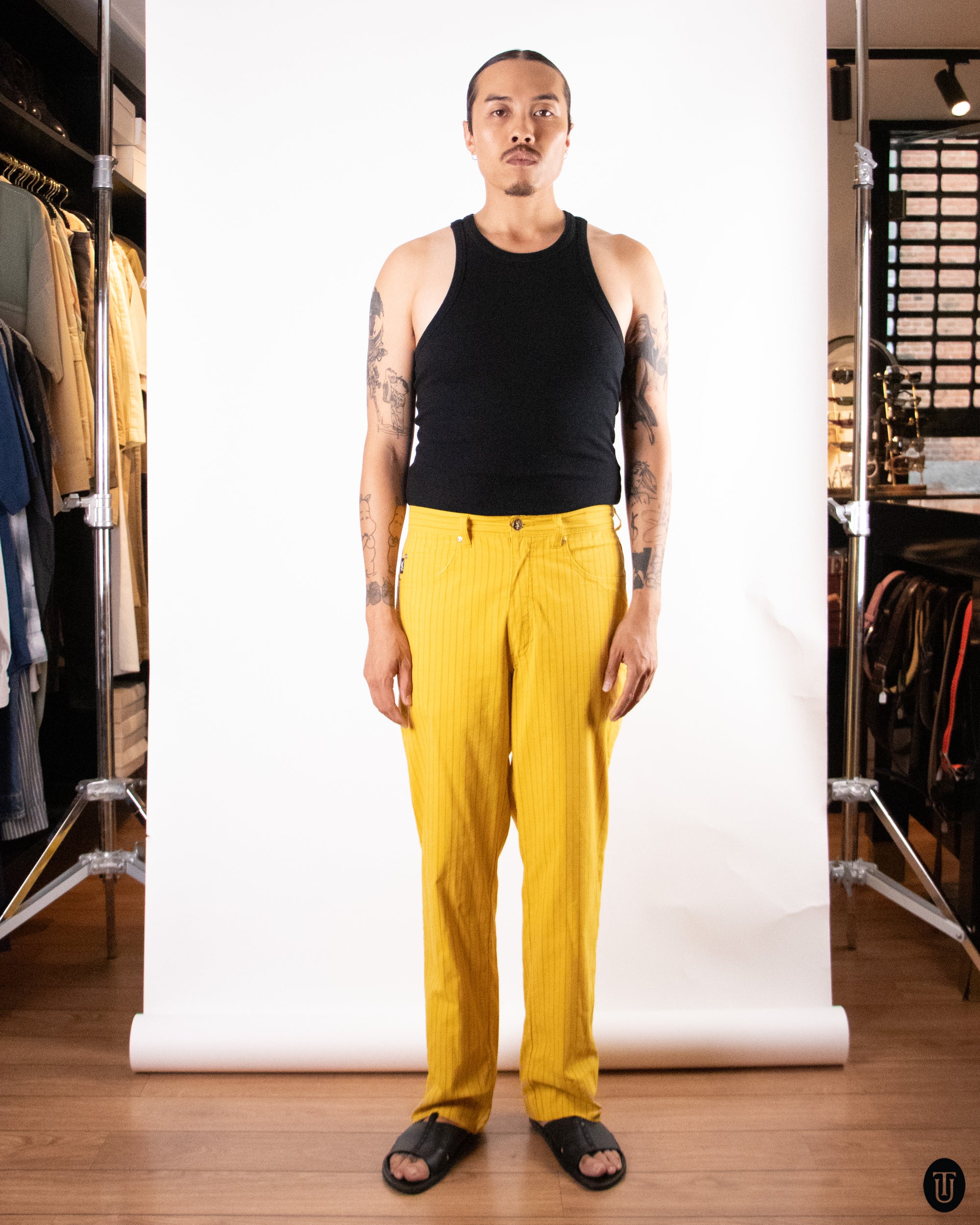 90's YSL Yellow Cotton Pants M
