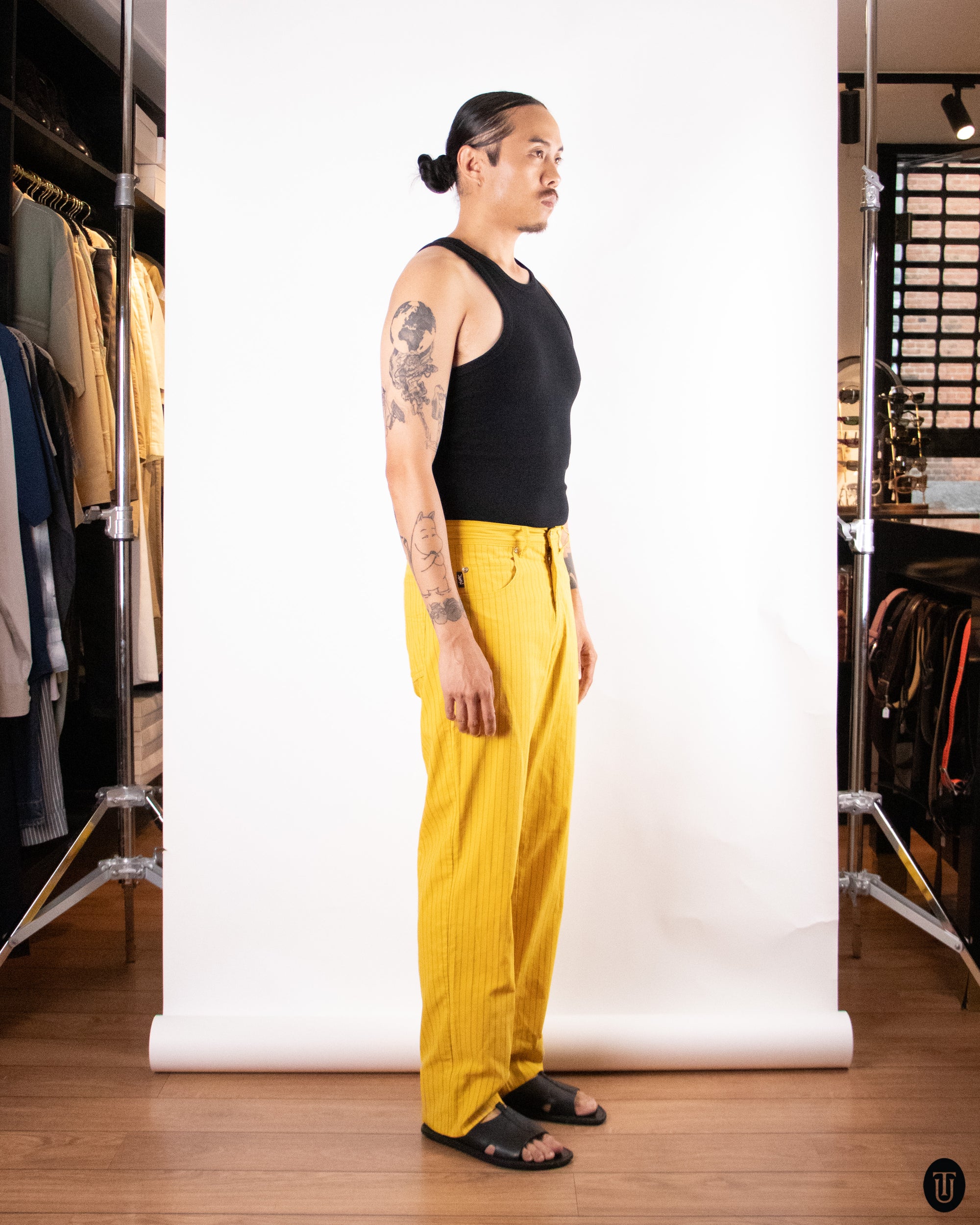90's YSL Yellow Cotton Pants M