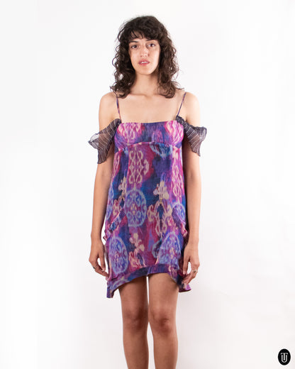 00's Costume National "C'N'C" Floral Silk Dress S