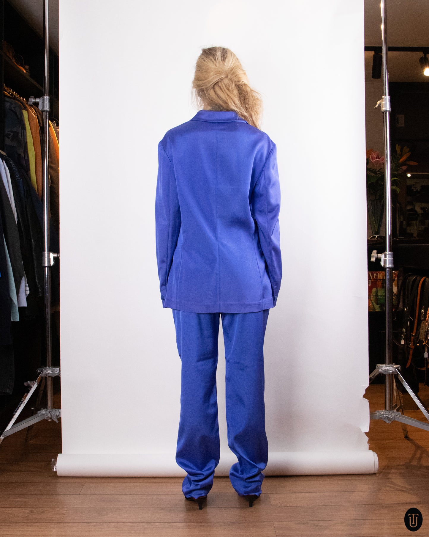00's Versace "Jeans Couture" Electric Purple Suit M