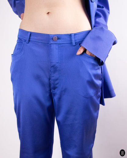 00's Versace "Jeans Couture" Electric Purple Suit M