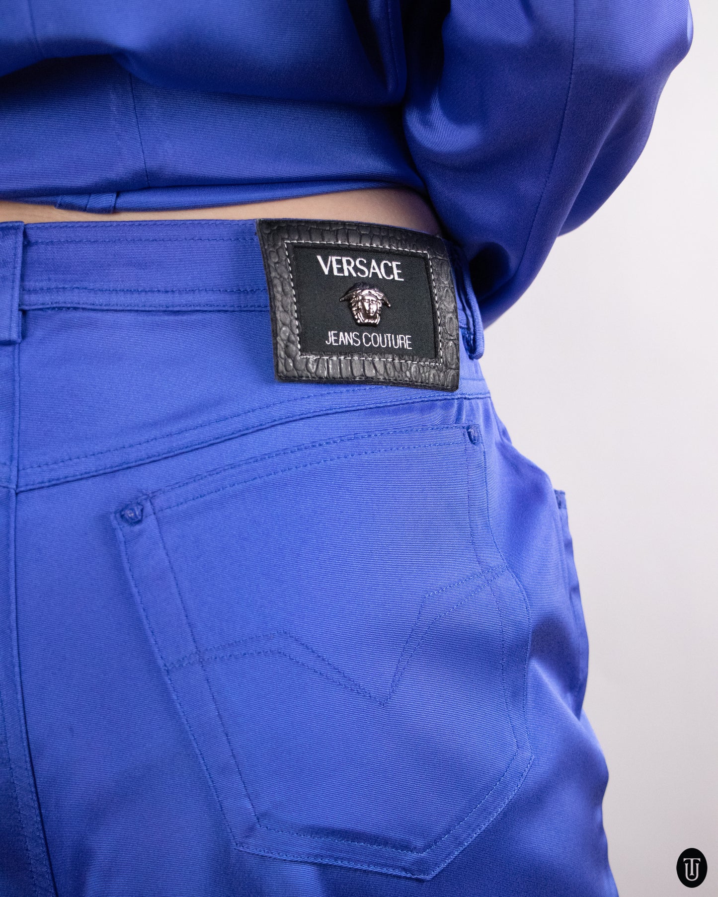00's Versace "Jeans Couture" Electric Purple Suit M