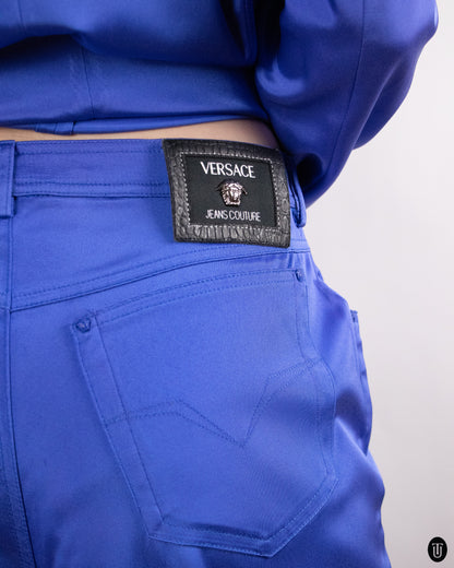 00's Versace "Jeans Couture" Electric Purple Suit M