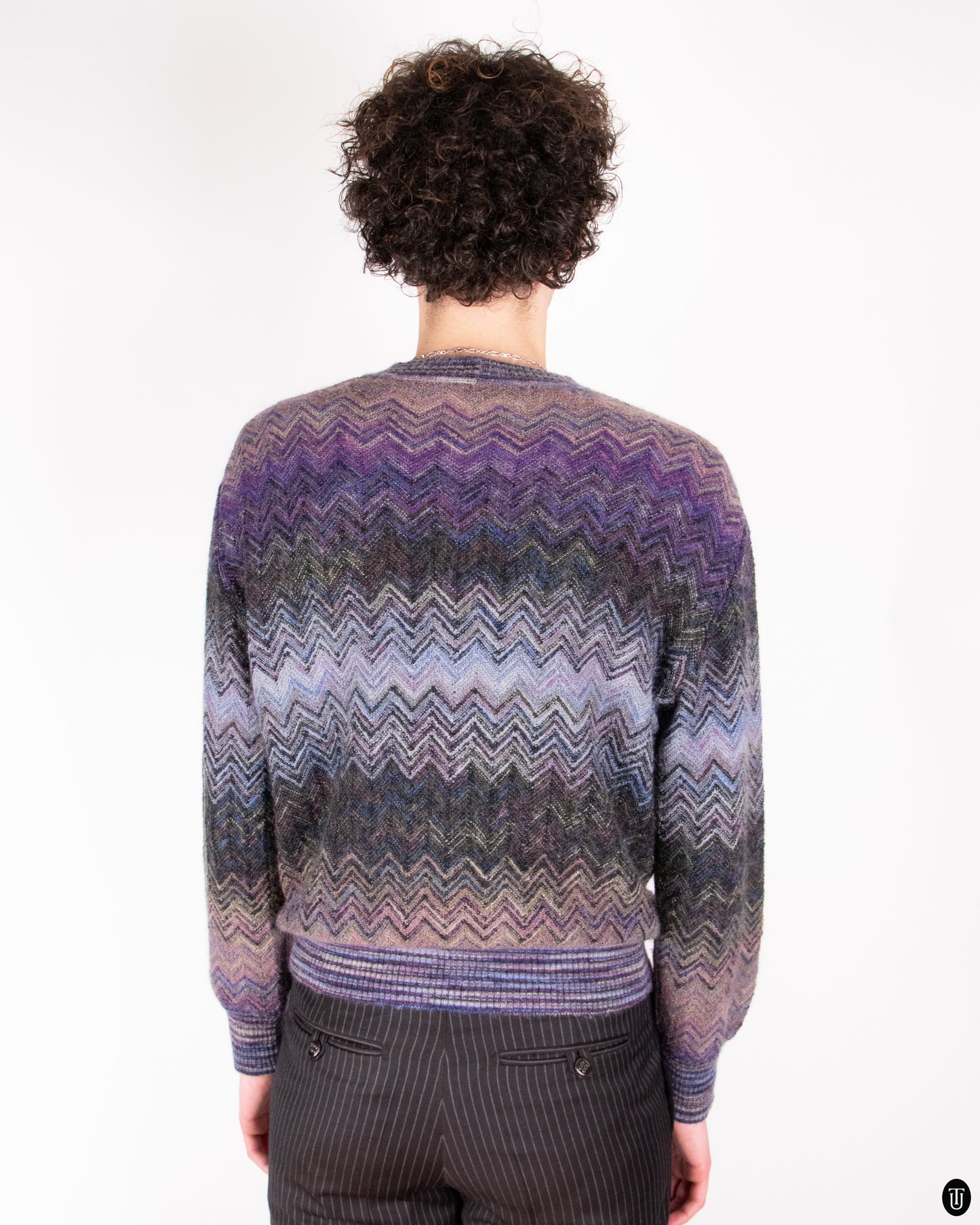 80s Missoni Purple Knitted Jumper M