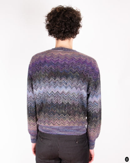 80s Missoni Purple Knitted Jumper M