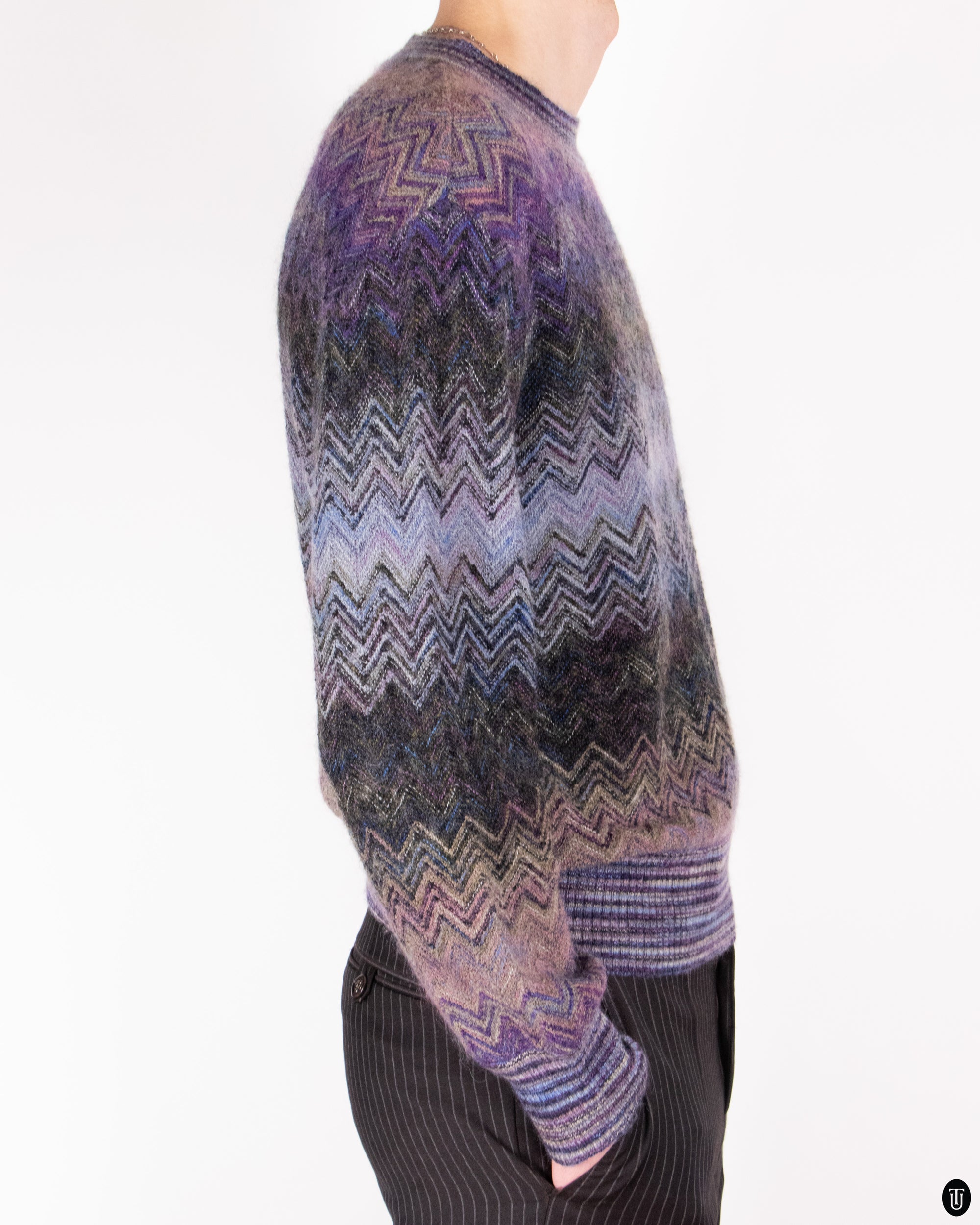 80s Missoni Purple Knitted Jumper M