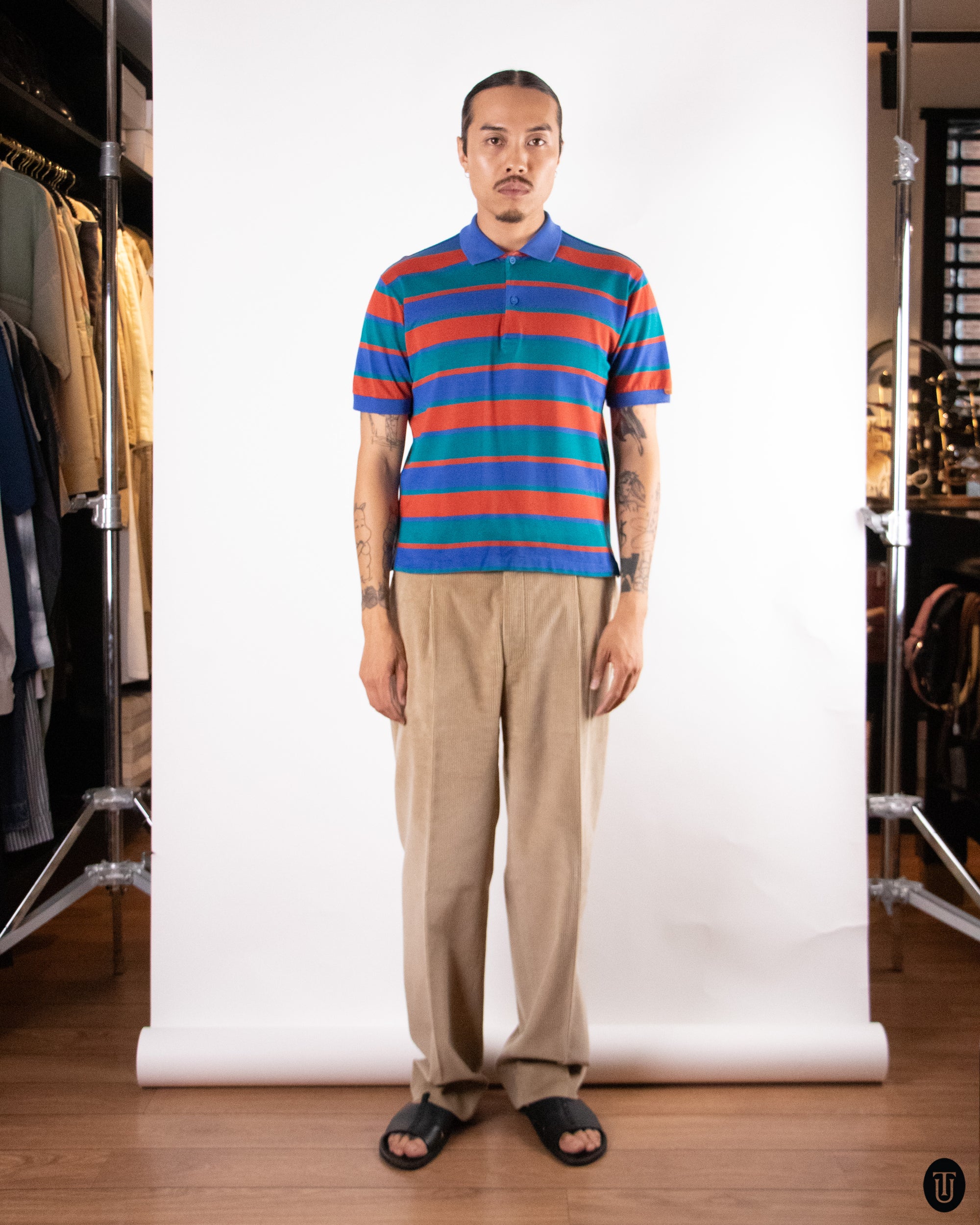 80's Missoni Striped Cotton Polo S