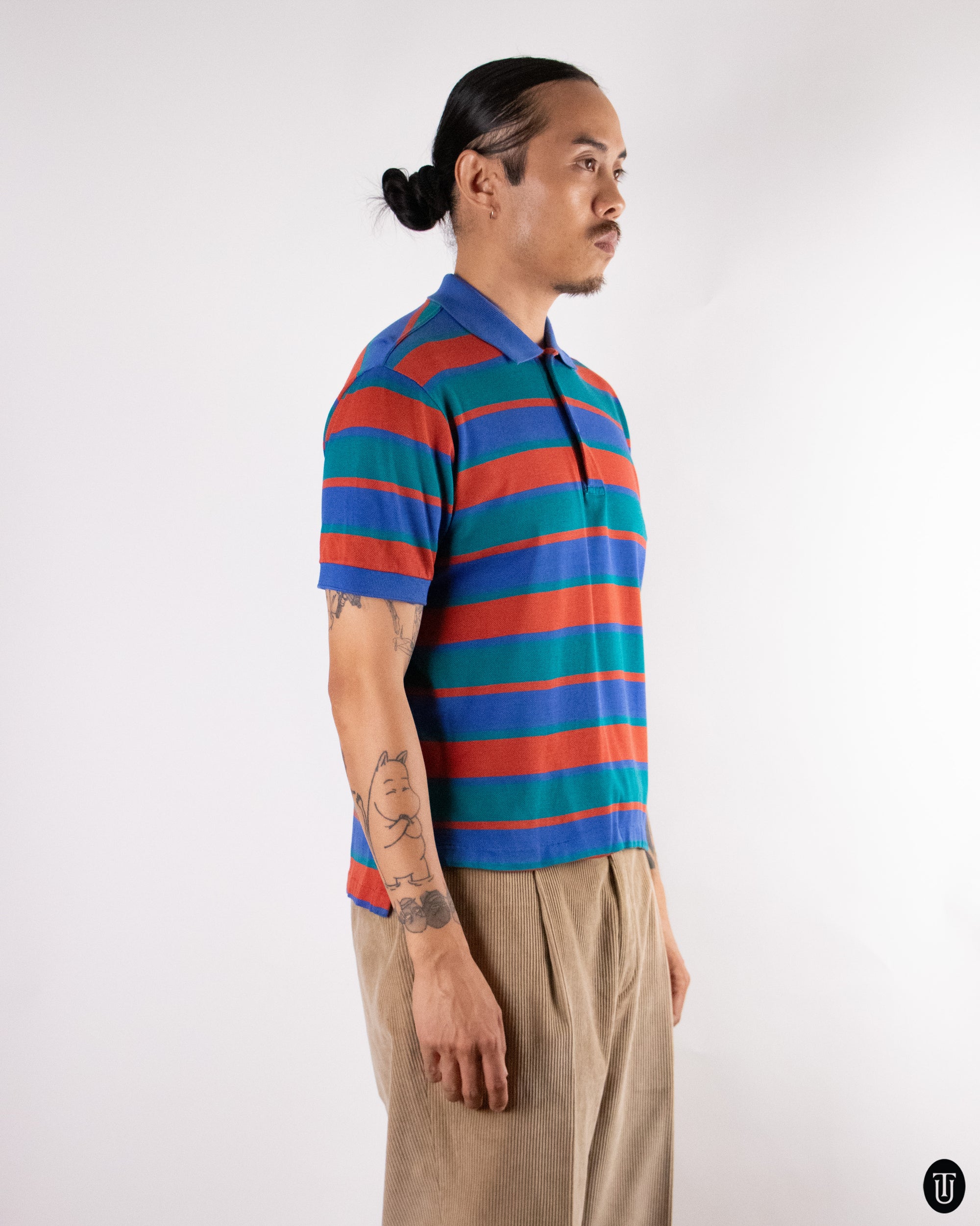 80's Missoni Striped Cotton Polo S