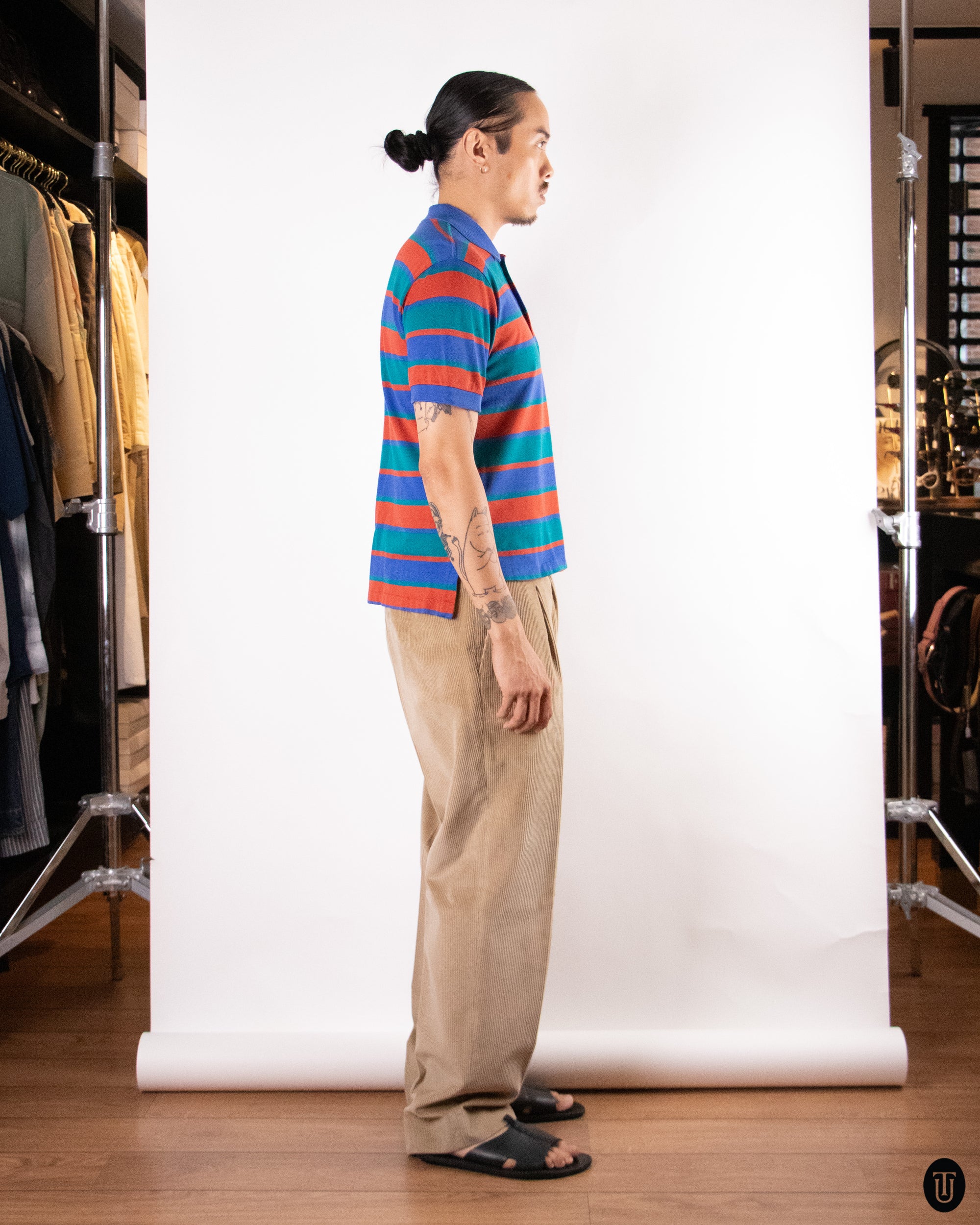 80's Missoni Striped Cotton Polo S
