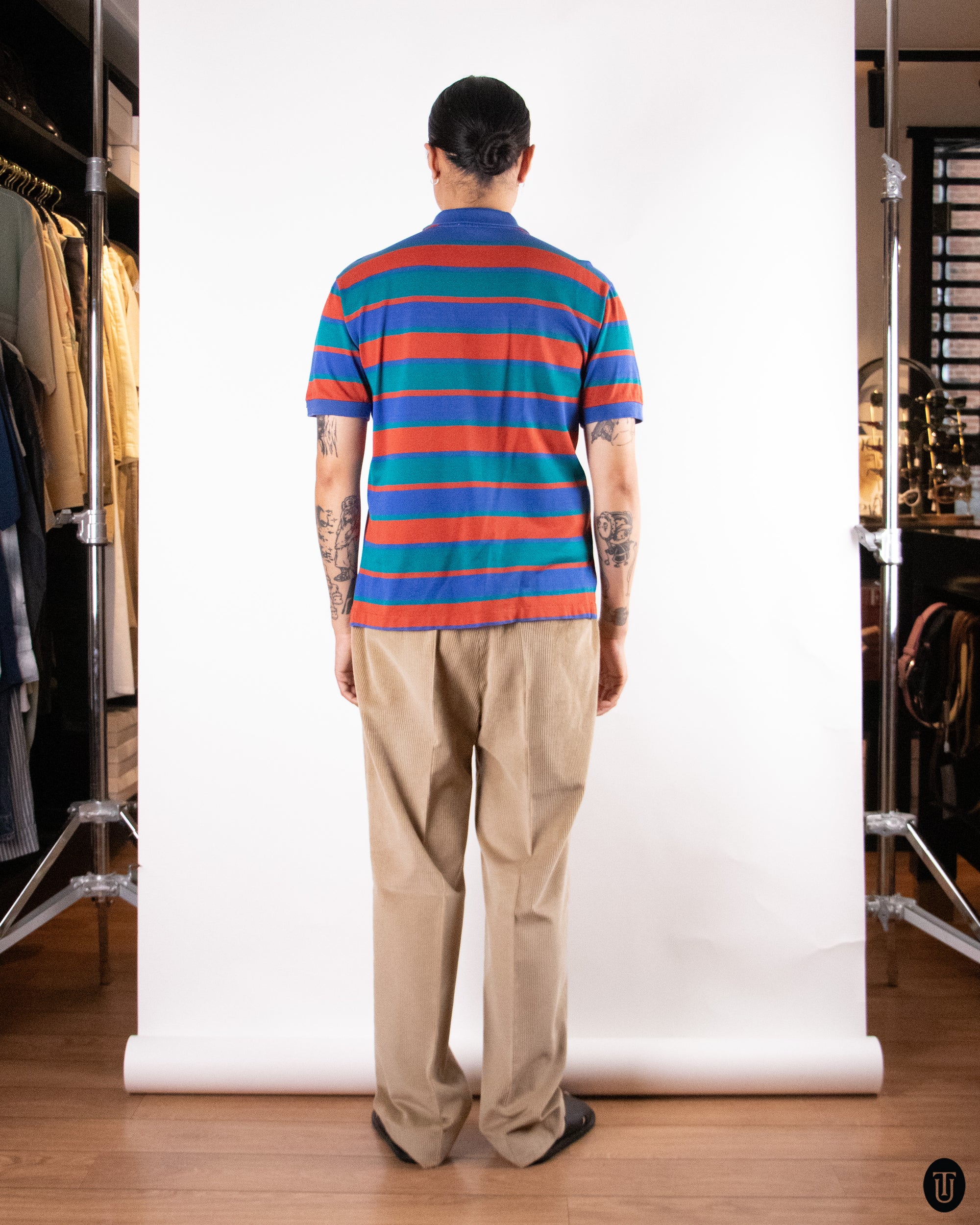 80's Missoni Striped Cotton Polo S