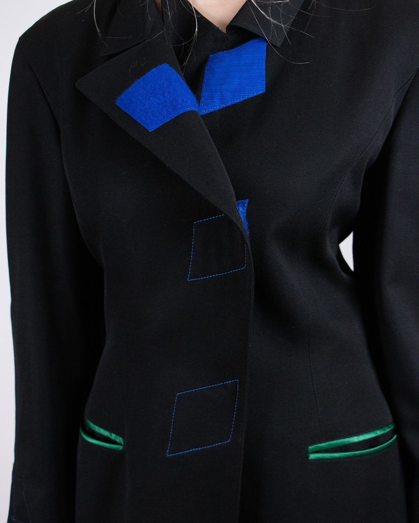 80's Claude Montana Black Wool Blazer M