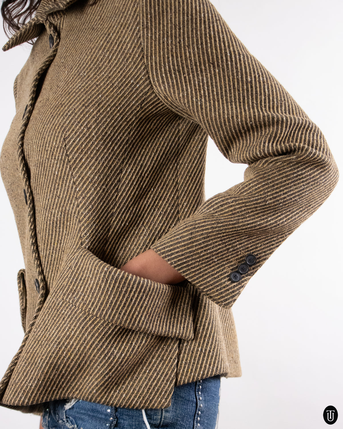 00's Christian Dior Tweed Bar Jacket M