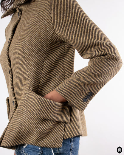 00's Christian Dior Tweed Bar Jacket M