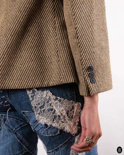 00's Christian Dior Tweed Bar Jacket M