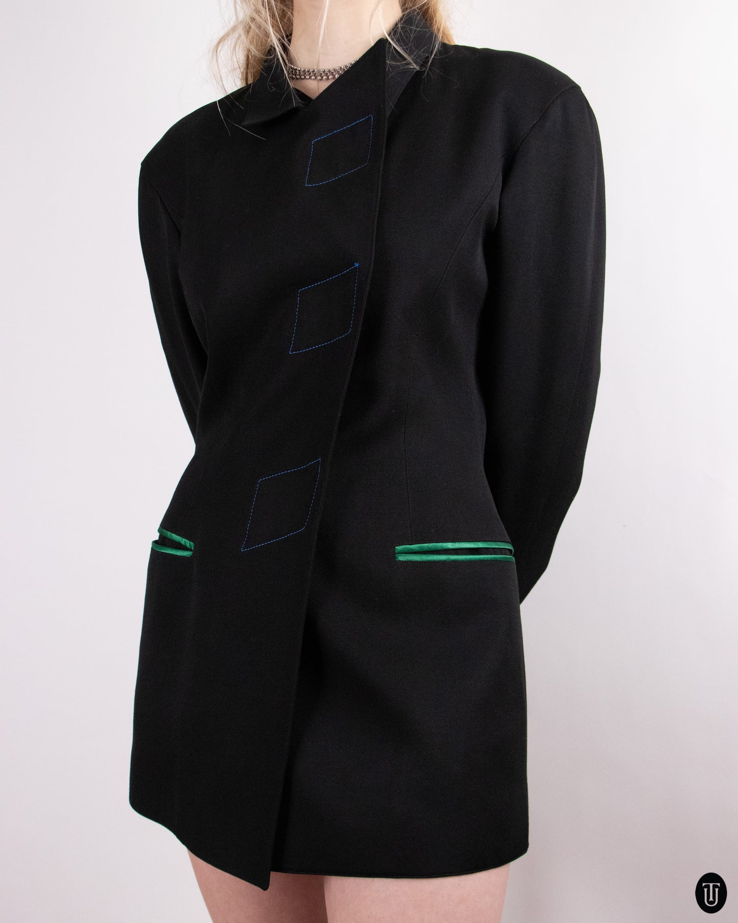 80's Claude Montana Black Wool Blazer M