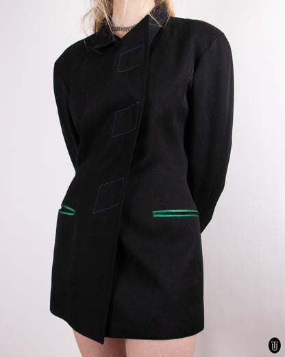 80's Claude Montana Black Wool Blazer M